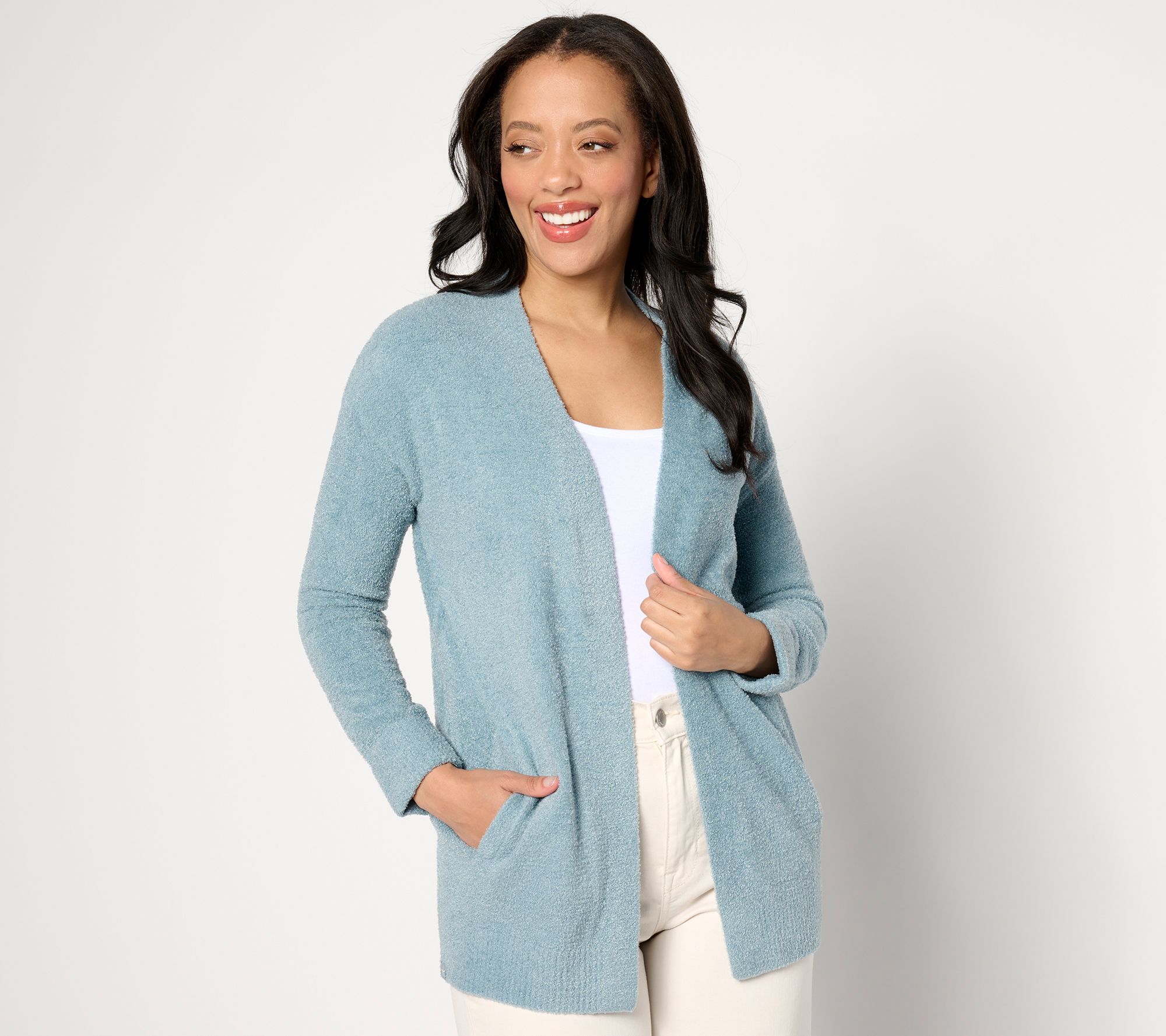 "As Is" Barefoot Dreams CozyChic Lite Ribbed Cuff Cardigan