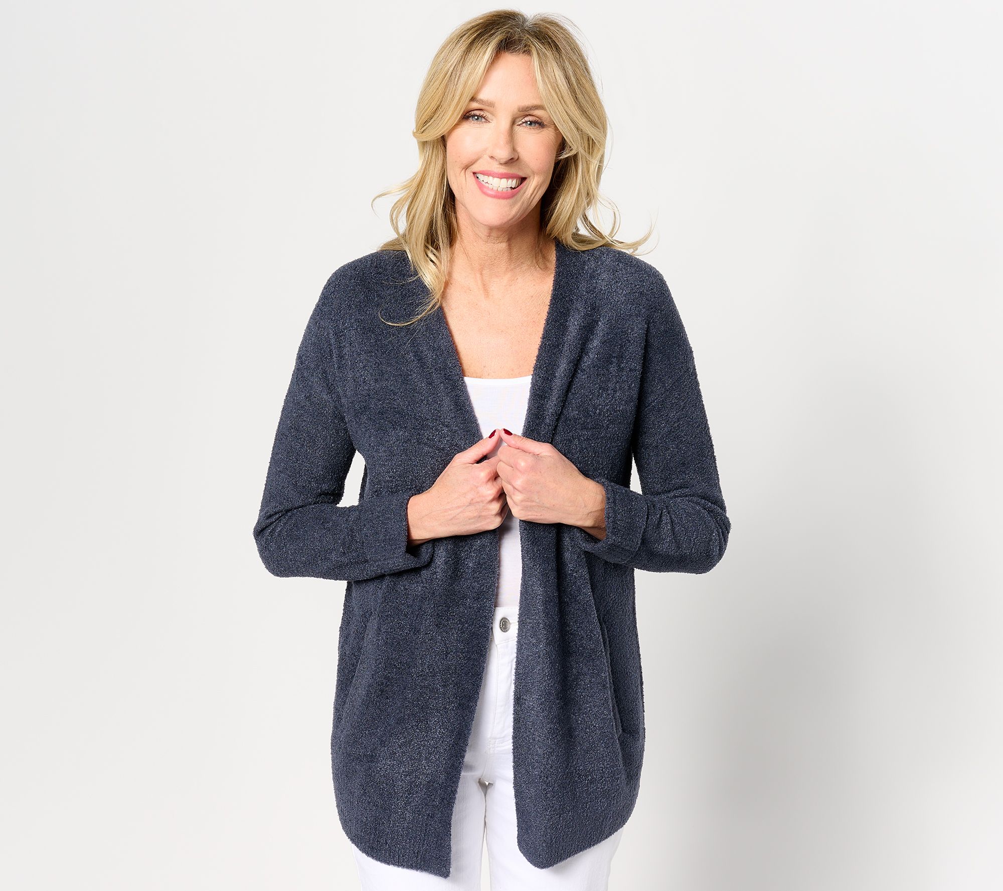 "As Is" Barefoot Dreams CozyChic Lite Ribbed Cuff Cardigan