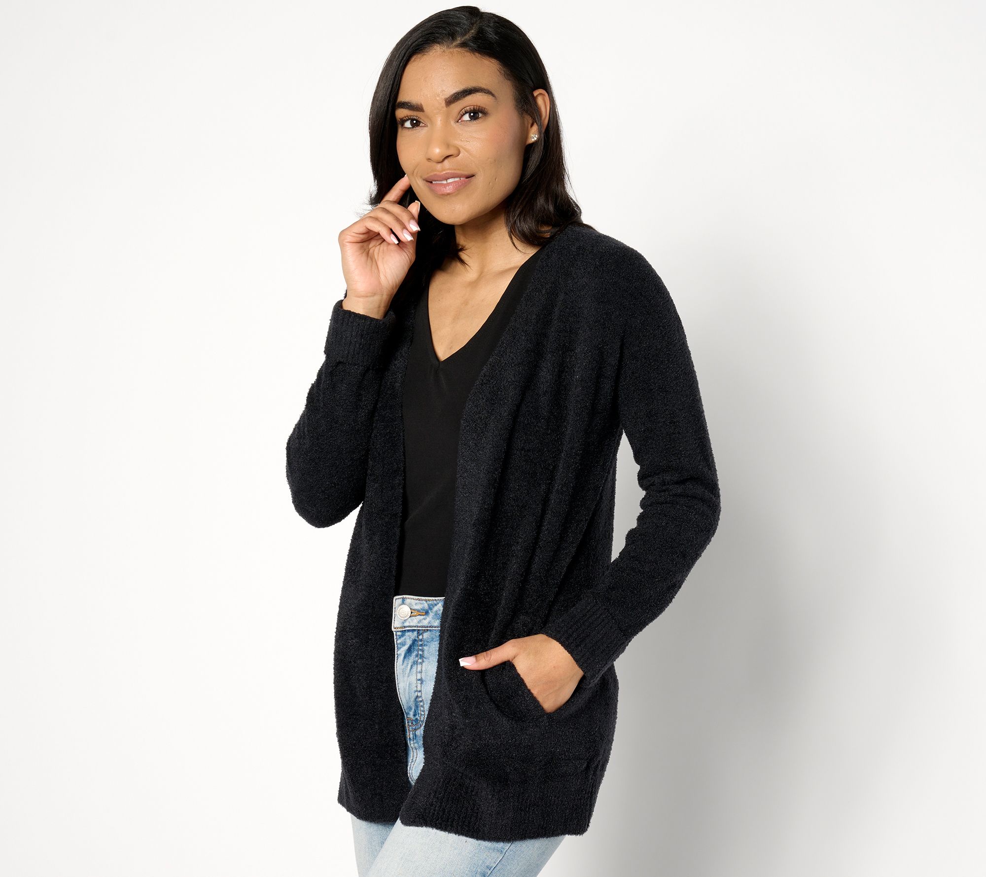 "As Is" Barefoot Dreams CozyChic Lite Ribbed Cuff Cardigan