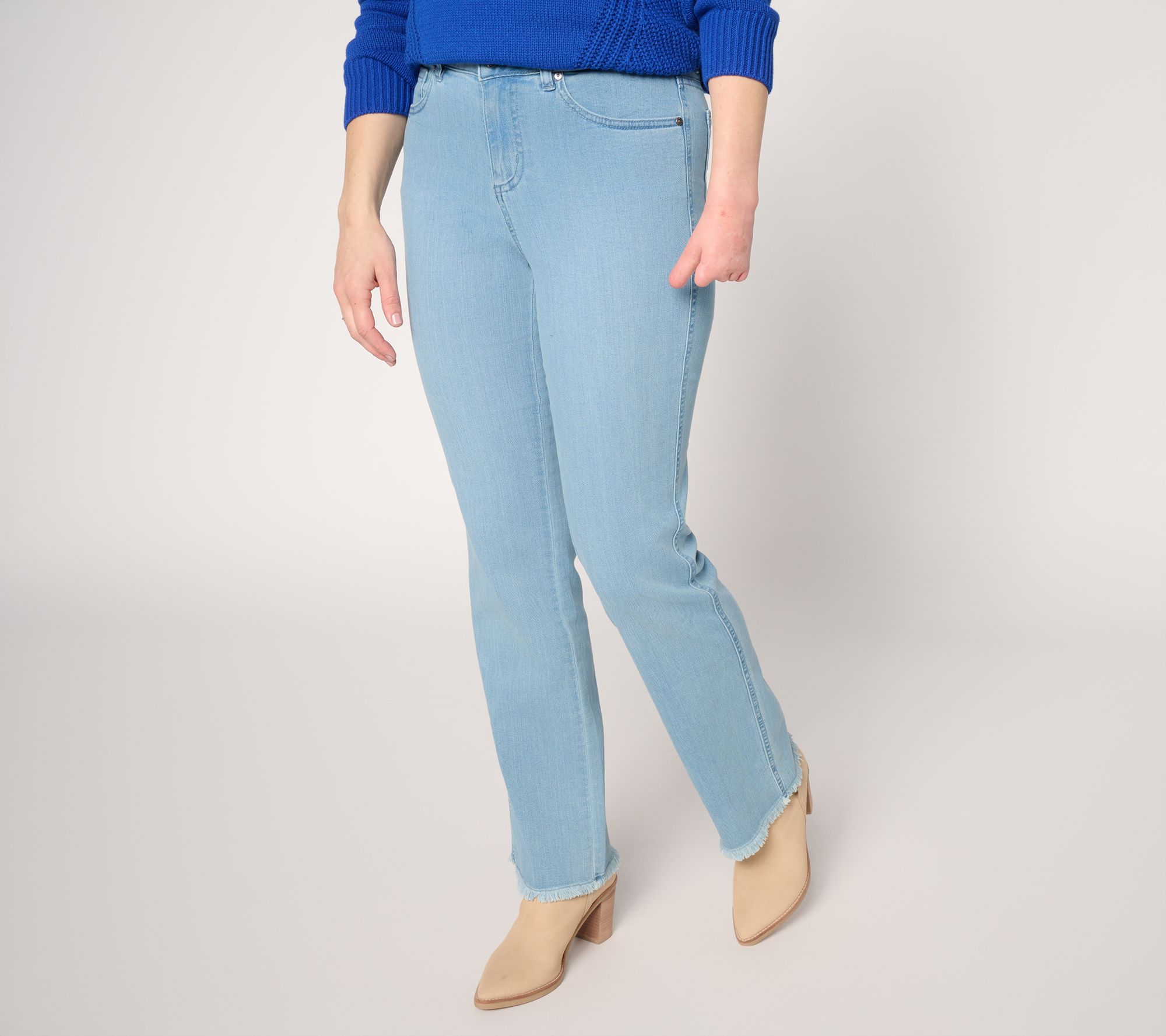 Belle by Kim Gravel Regular Primabelle Denim Frayed Baby Boot Jean