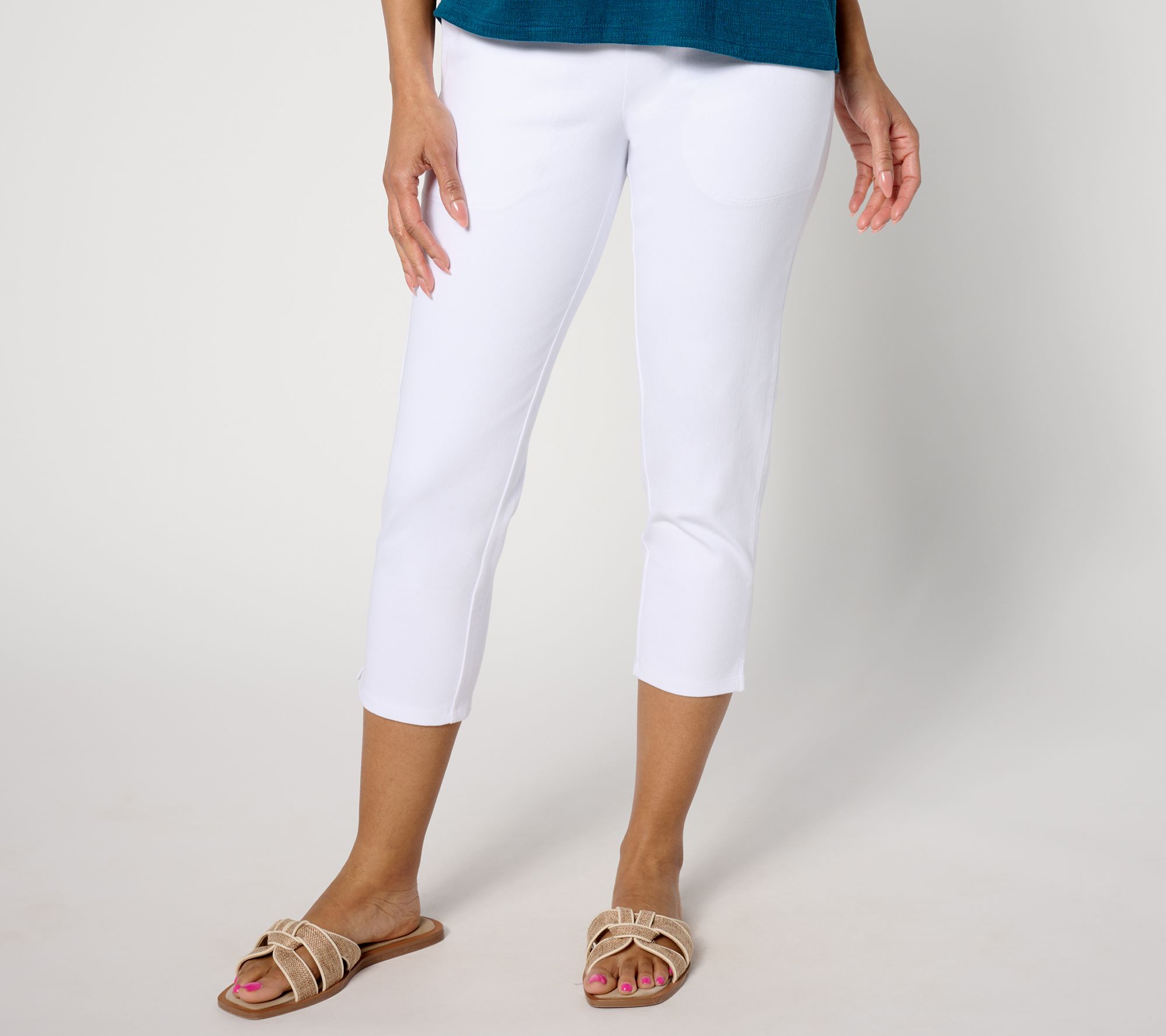 "As Is" Women With Control Petite Prime Stretch Denim Crop Pants