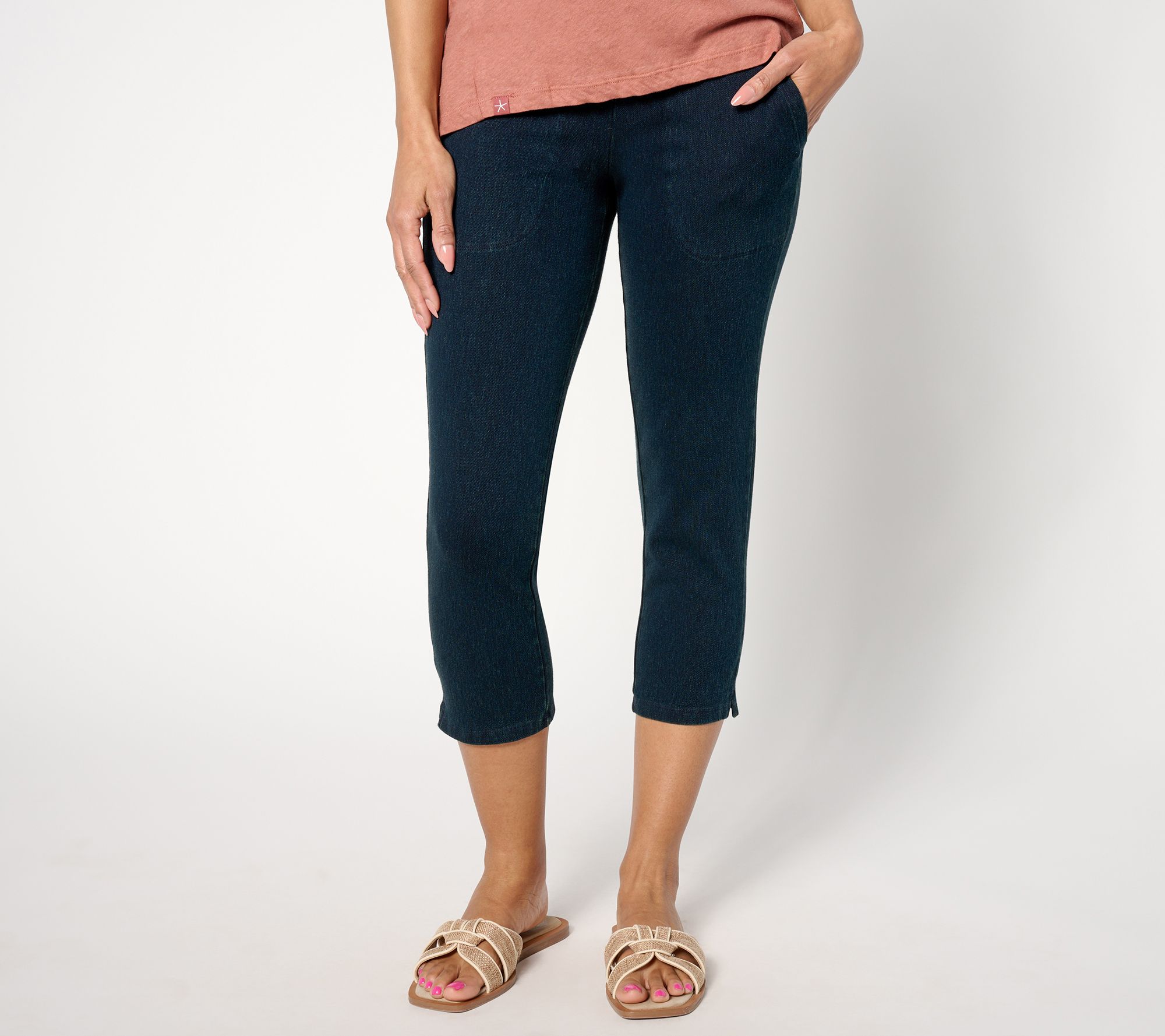 "As Is" Women With Control Petite Prime Stretch Denim Crop Pants