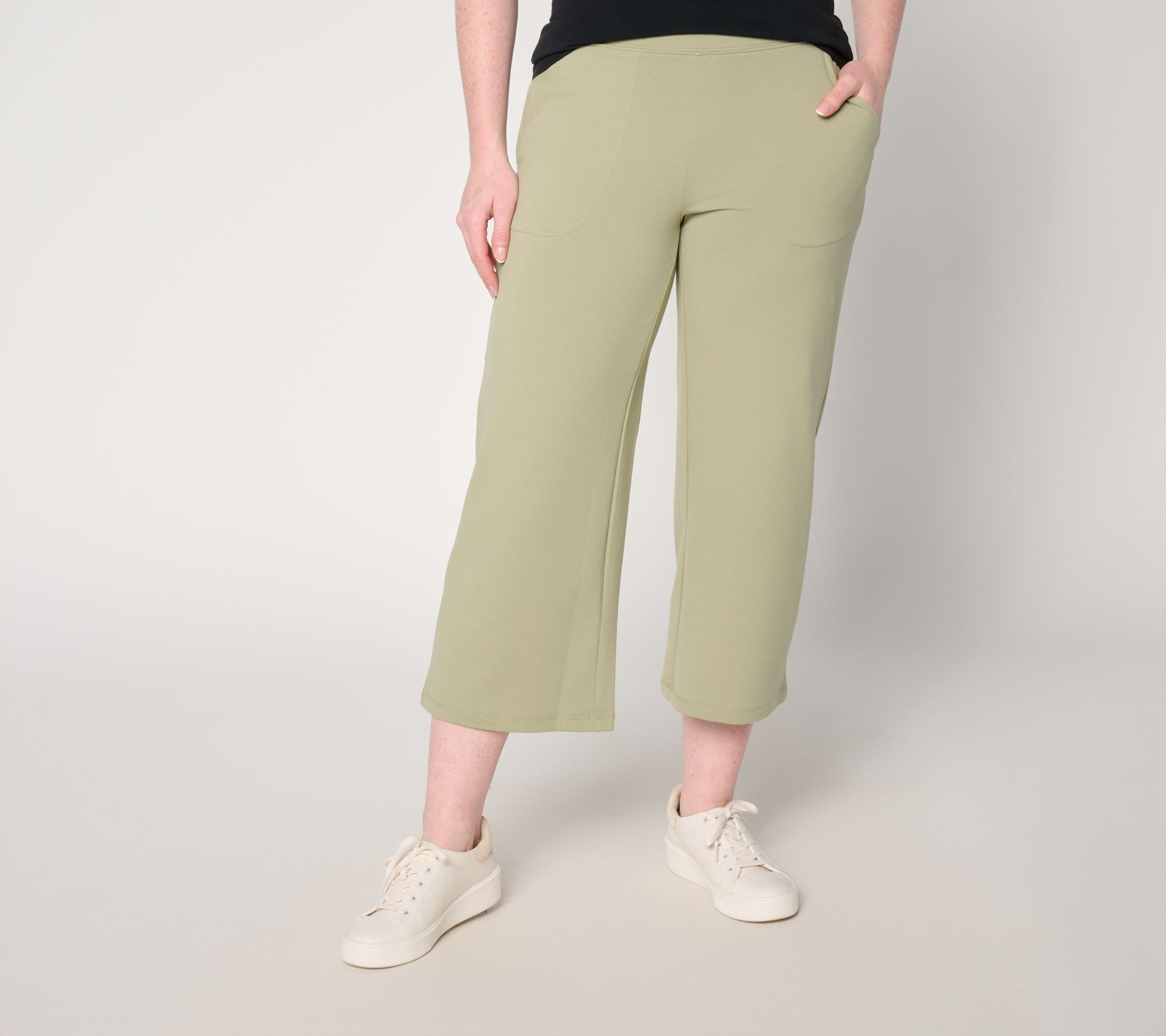 Denim & Co. Petite EasyWear French Terry Crop Pant