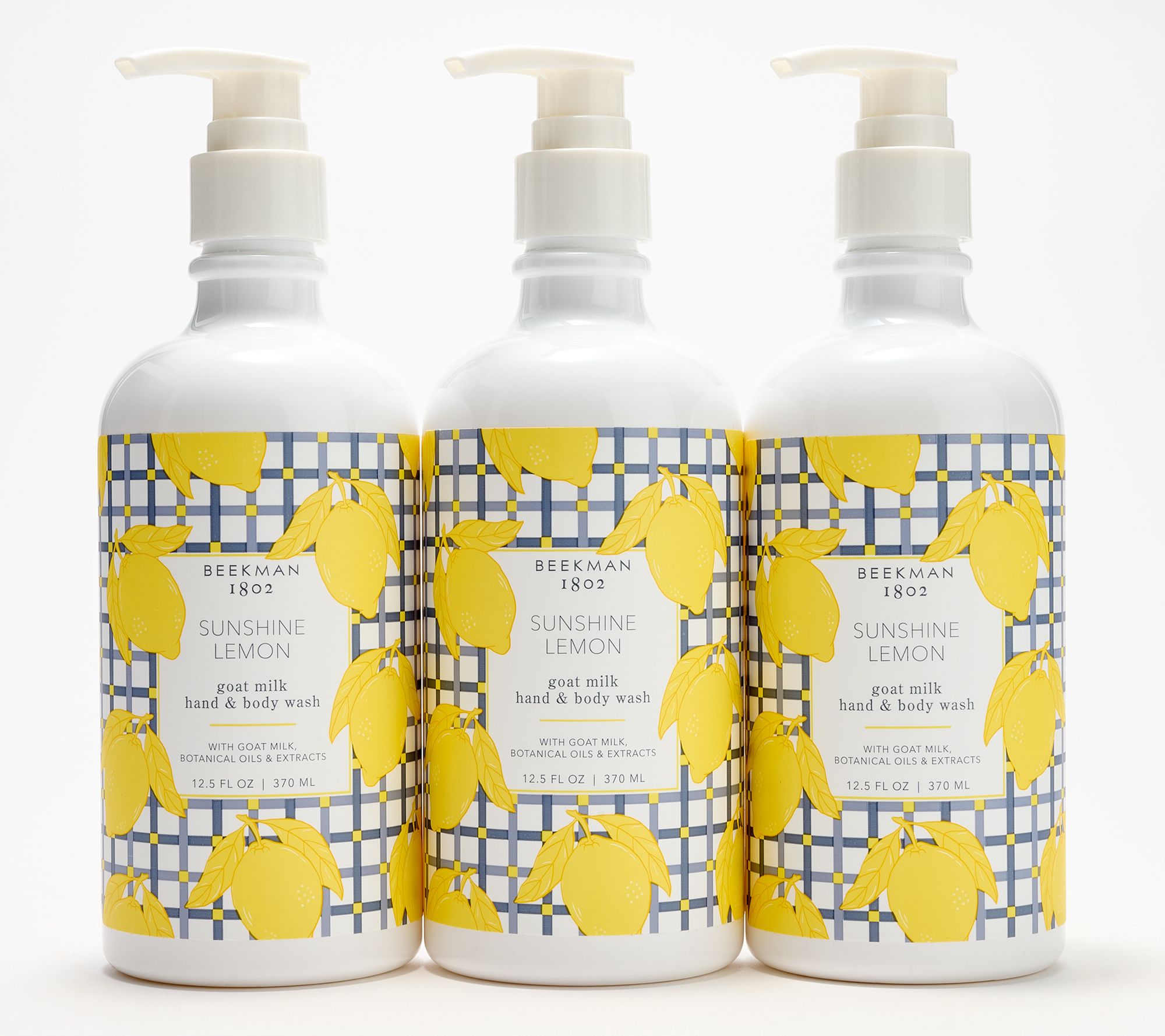 Beekman 1802 Sunshine Lemon Hand & Body Wash Trio
