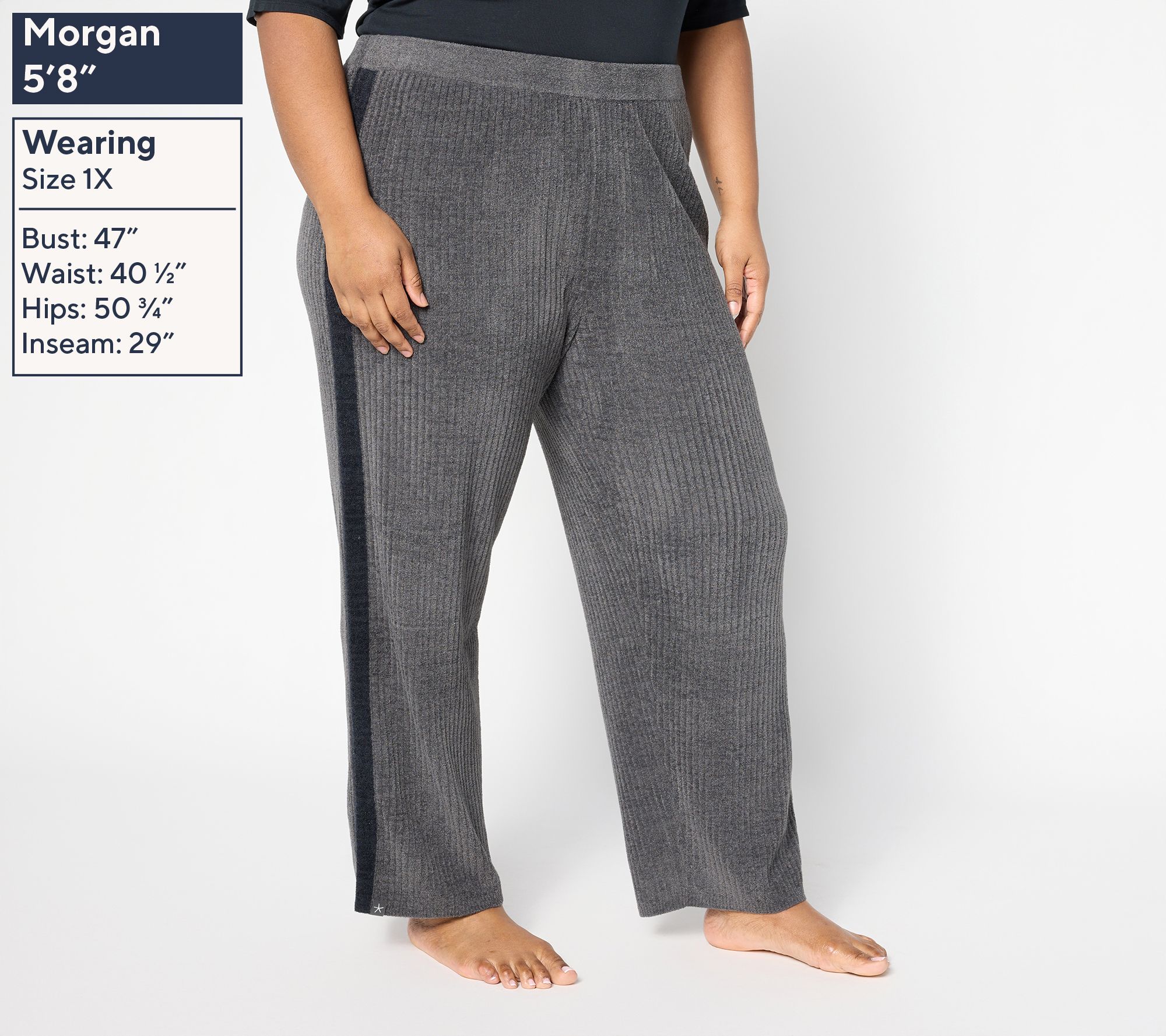 Brushed Fleece Seamed Ankle Pant - Indigo // Barefoot Dreams
