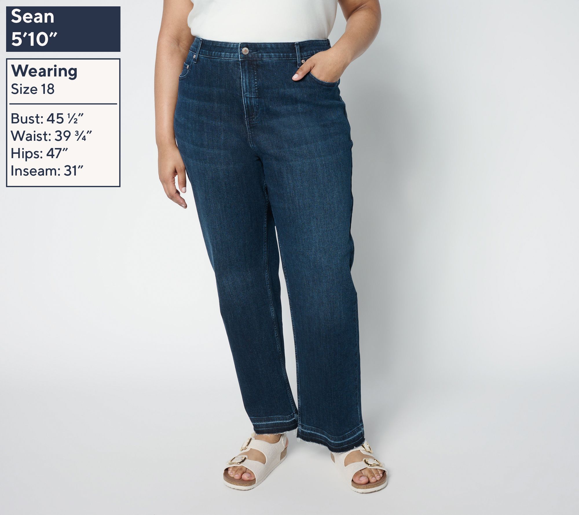 AnyBody Petite Released Hem Denim Pants - QVC.com