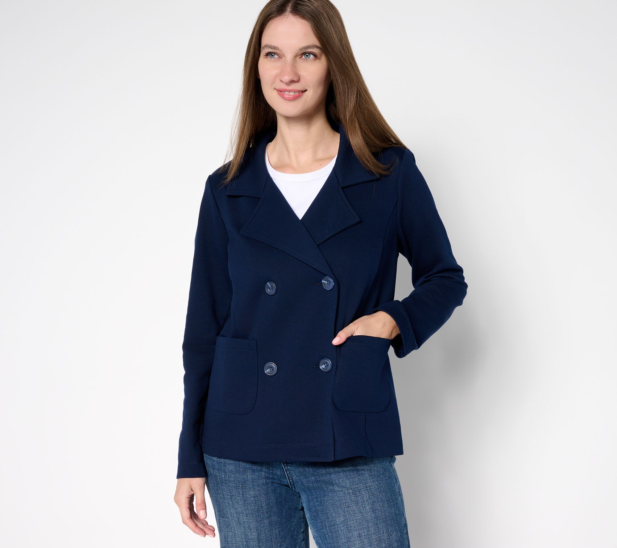 Susan Graver Weekend Marina Knit Peacoat