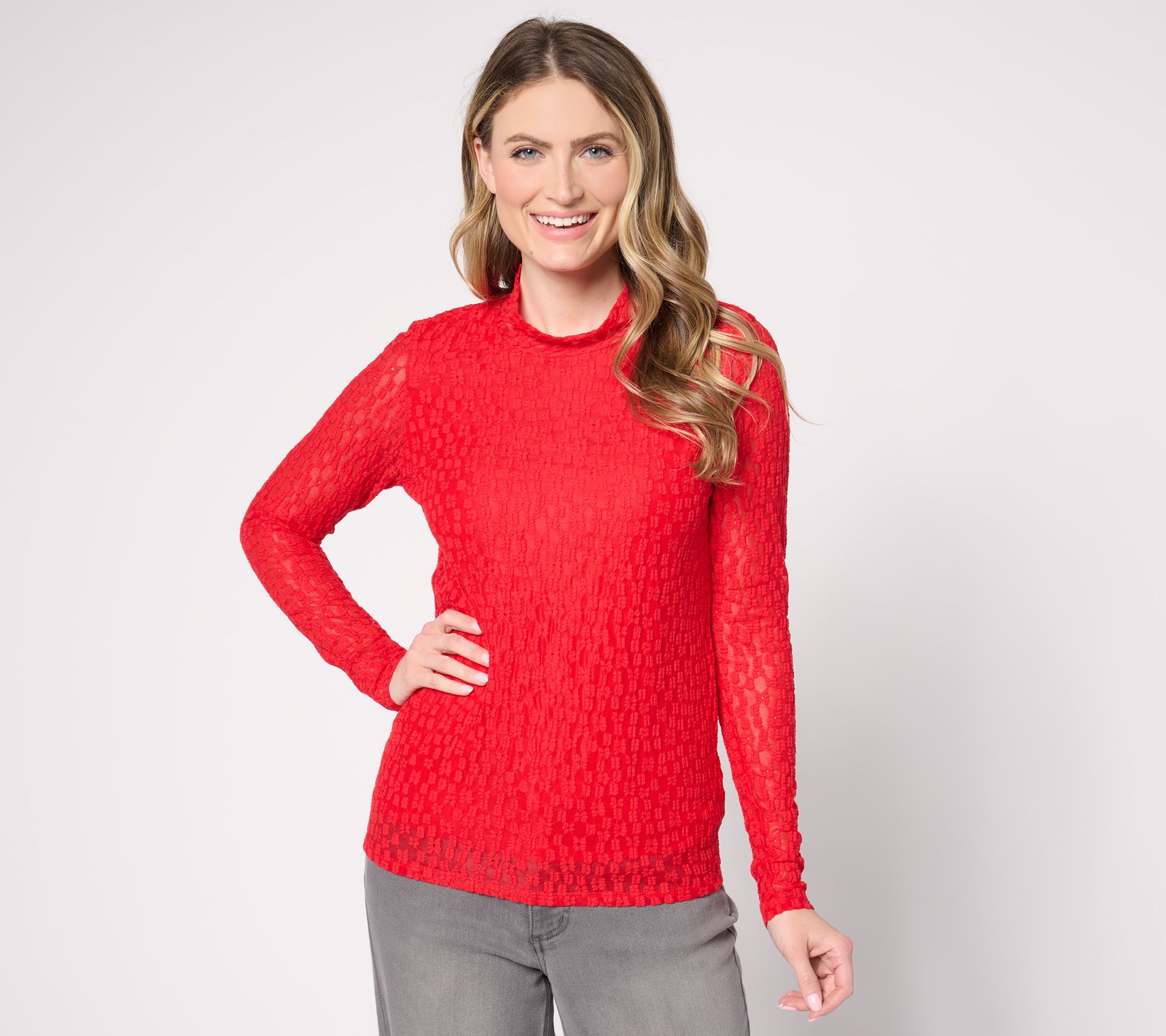 "As Is" Peace Love World Black Label Lace Long Sleeve Top