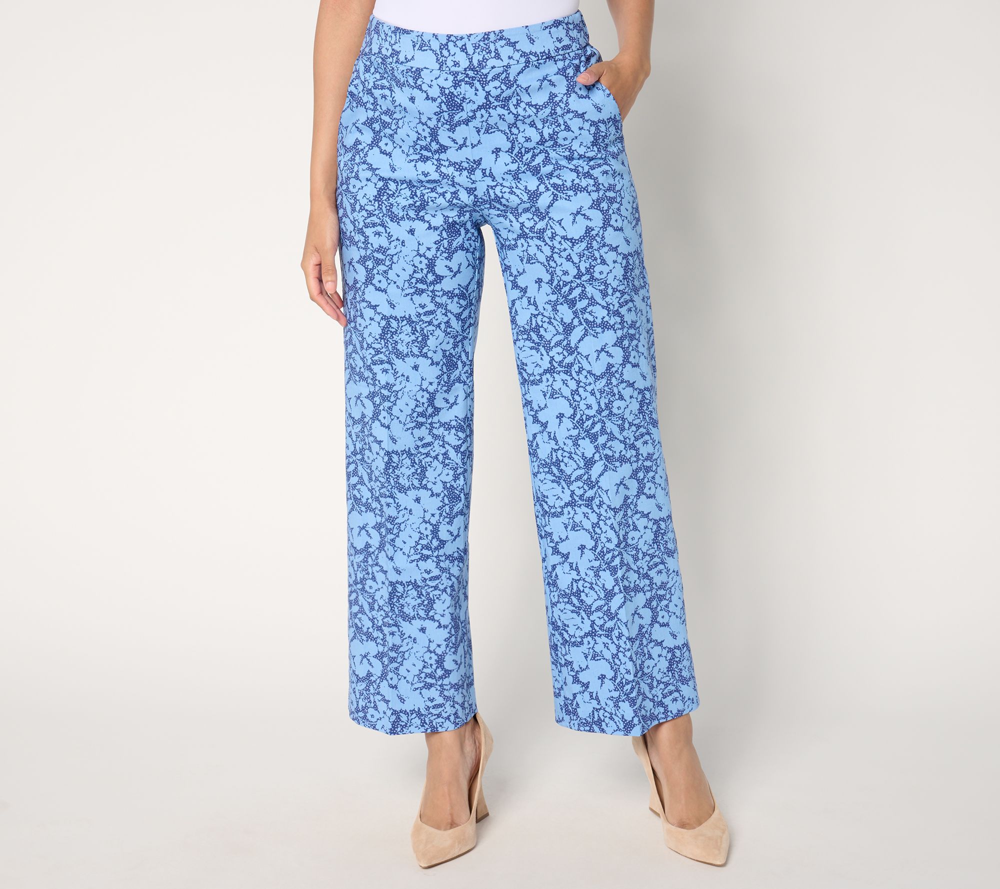 "As Is" Isaac Mizrahi Live! Reg Print Twill Stretch Pants