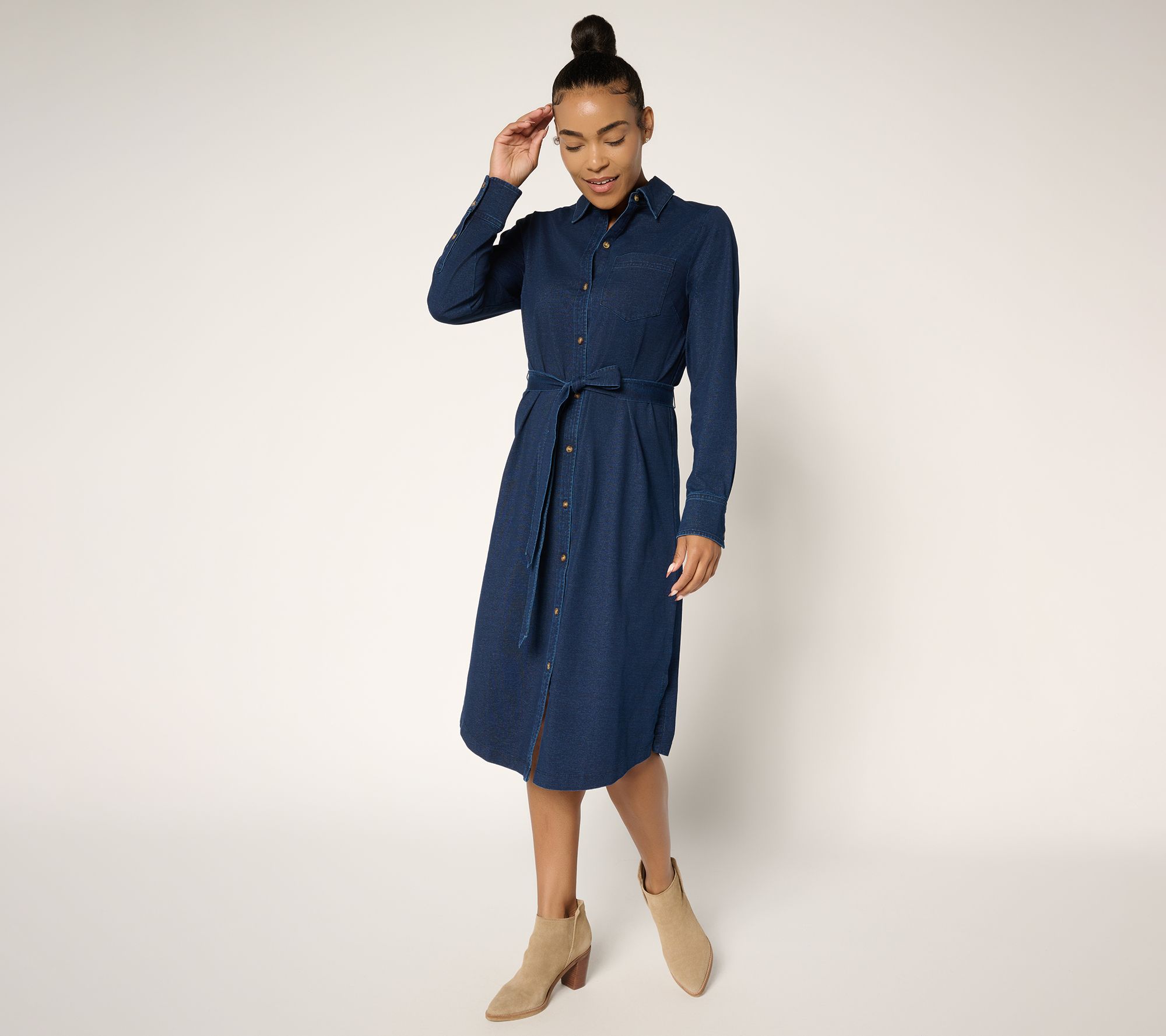 Ree by The Pioneer Woman Petite Denim Shirt Dress