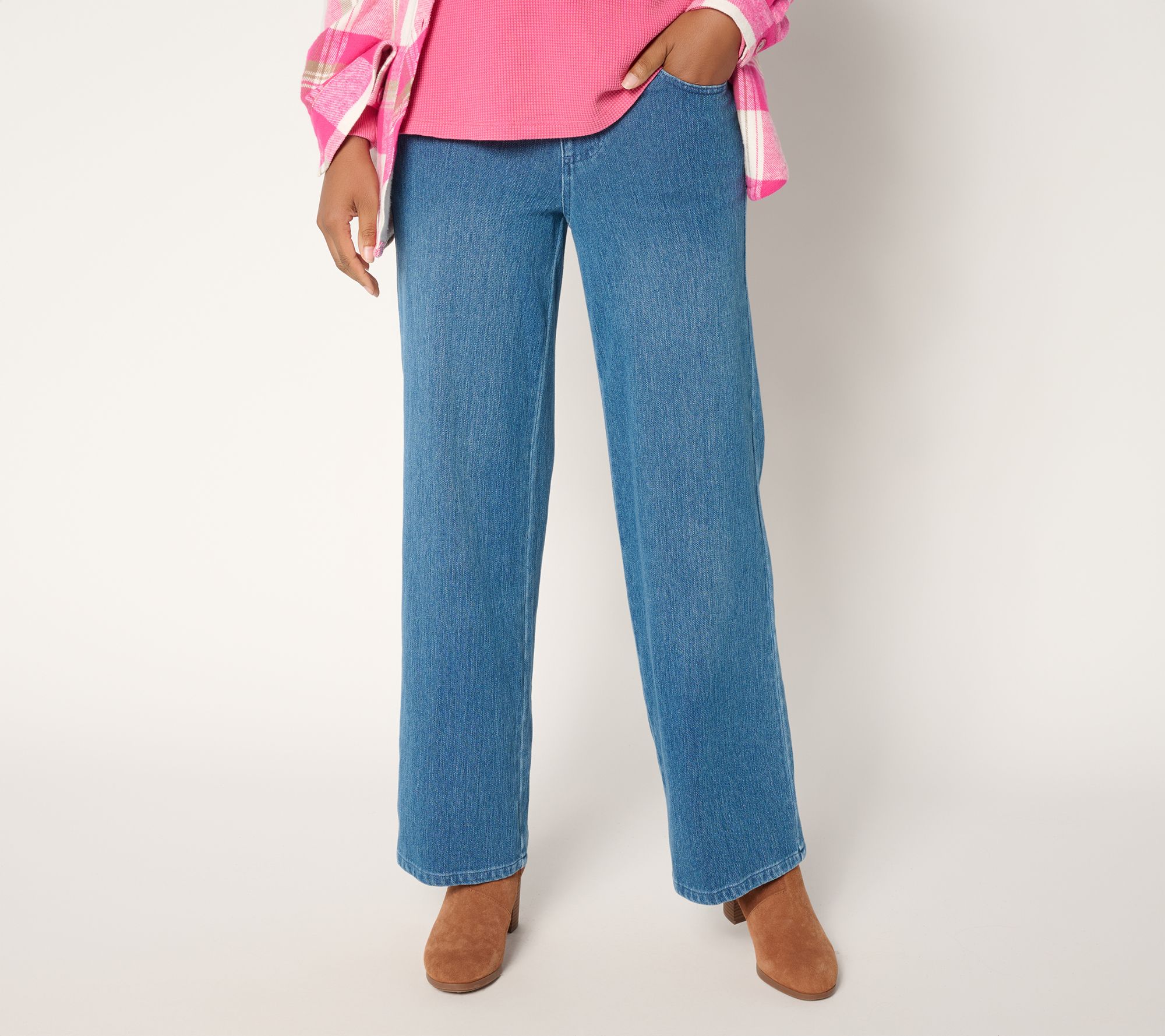 Belle by Kim Gravel Flexibelle Regular High Waist Jean - QVC.com