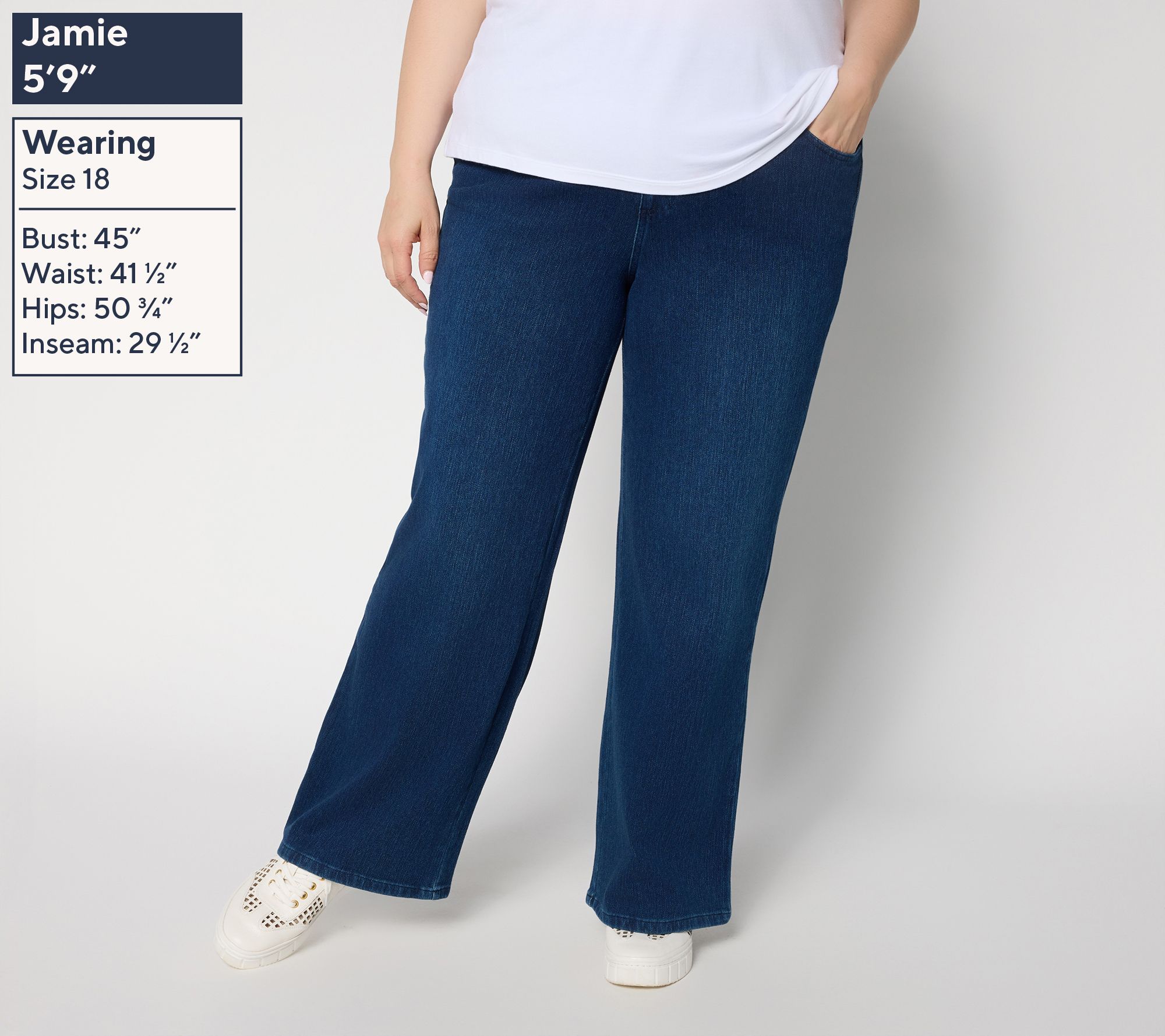 Belle by Kim Gravel Flexibelle Regular High Waist Jean - QVC.com