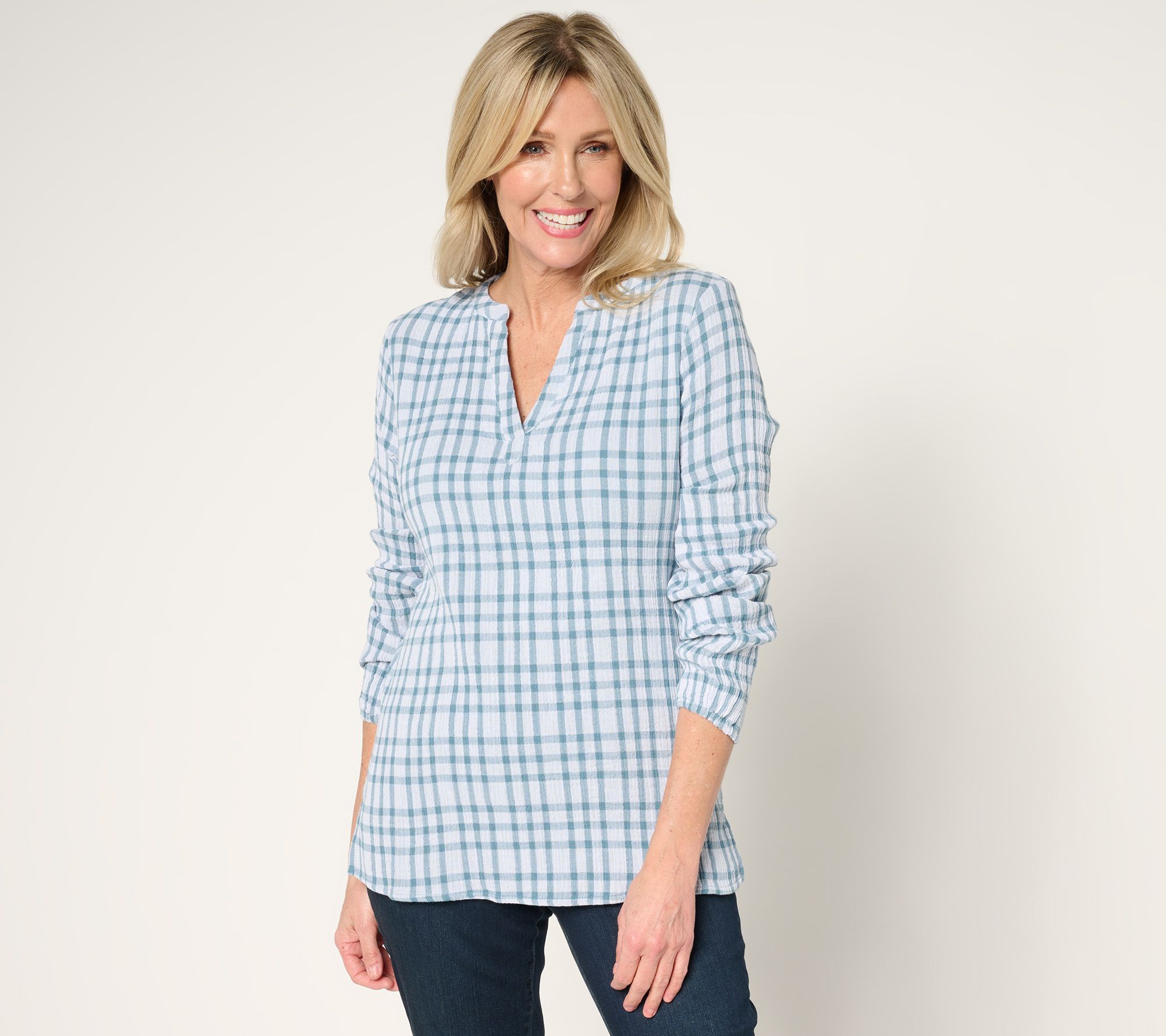 "As Is" Belle by Kim Gravel Pucker Perfect Plaid 100% Cotton Popover