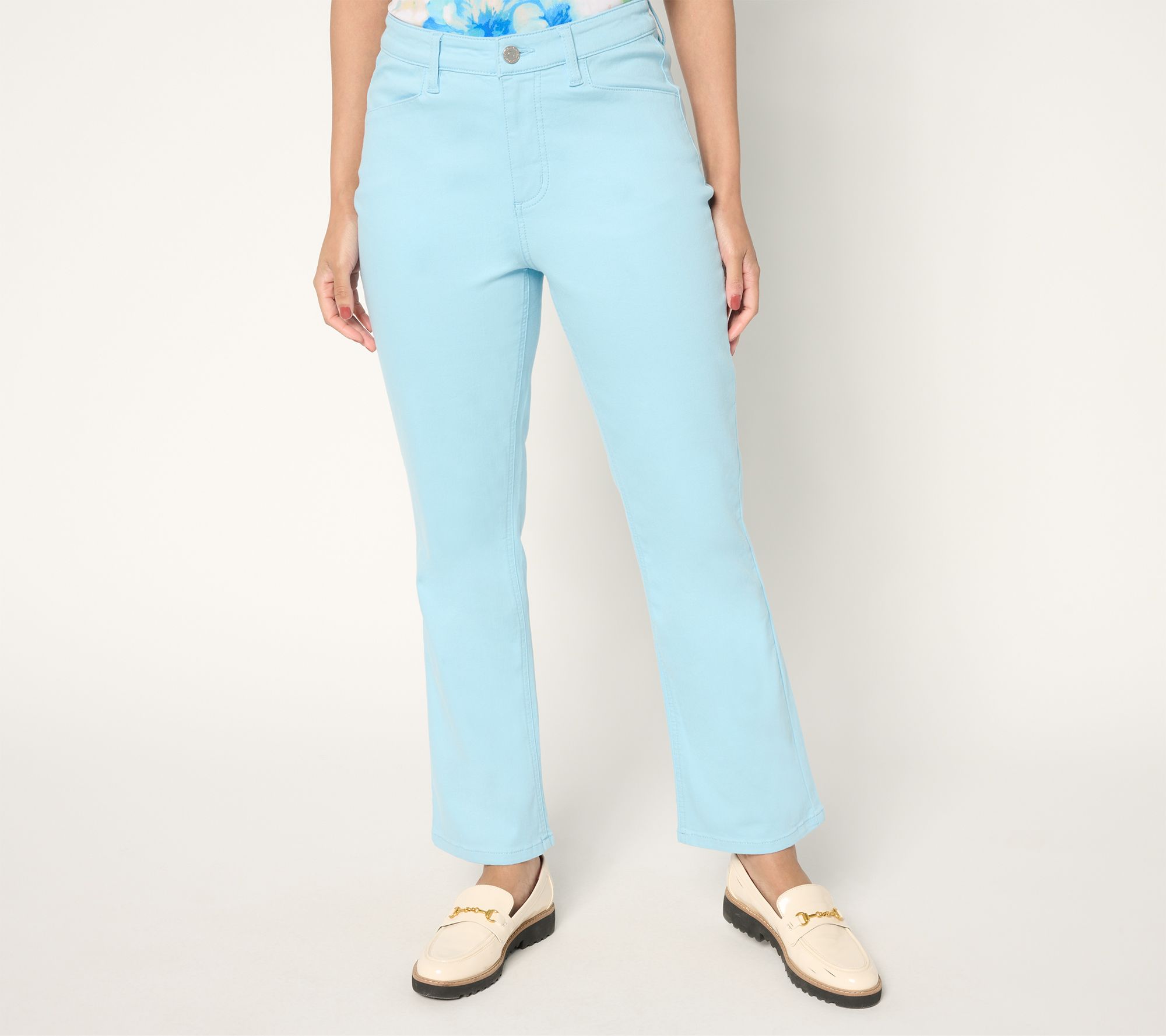 "As Is" Susan Graver Regular Stretch Denim Boot Cut Ankle Jeans