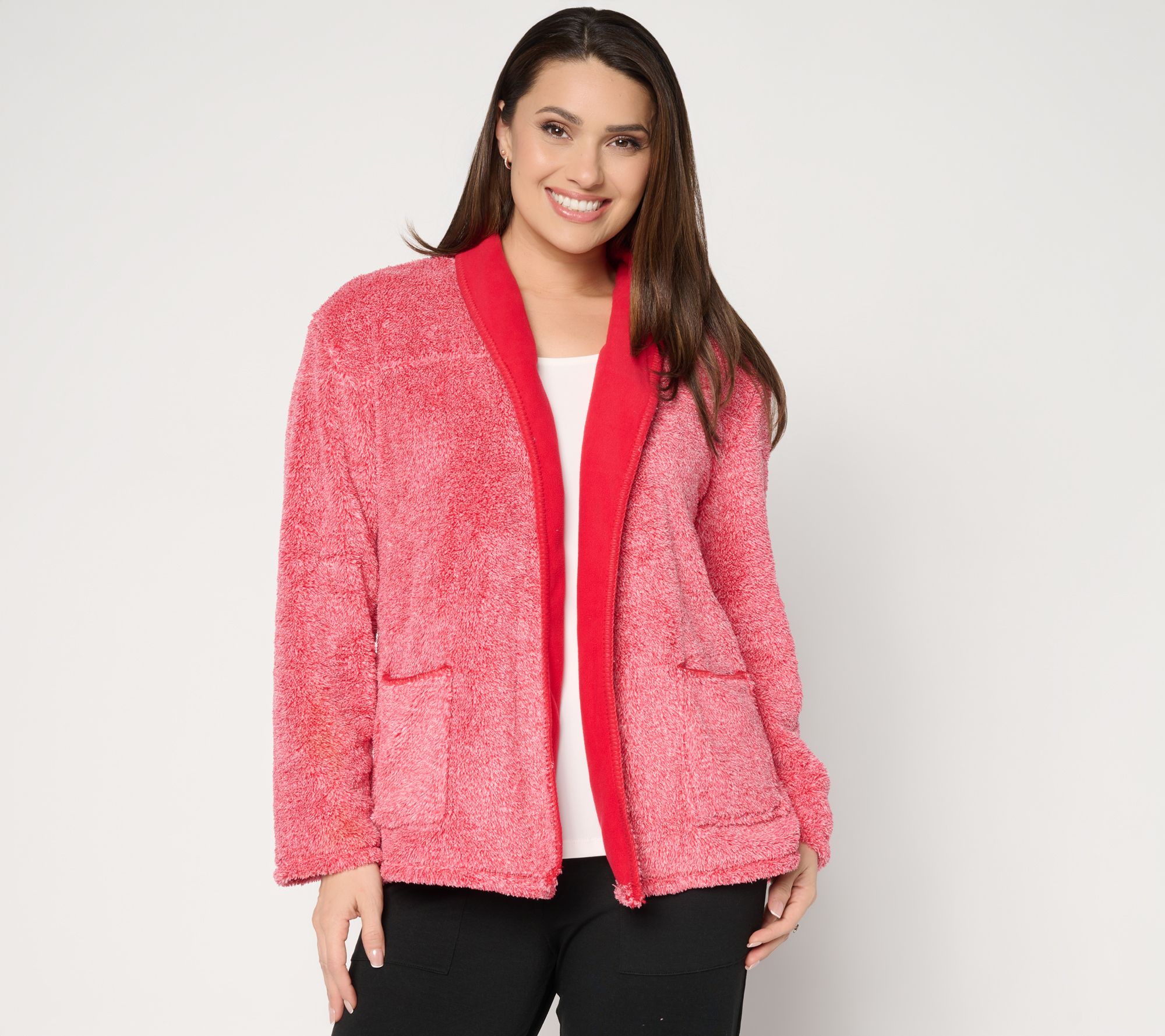  MUK LUKS Cozy Sherpa Cardigan with Pockets