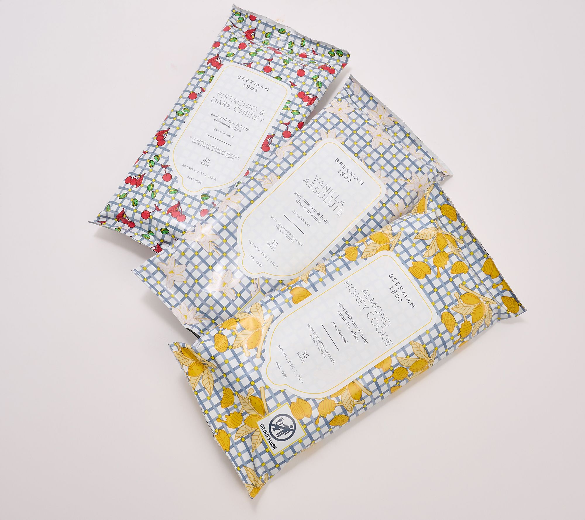 Beekman 1802 Goat Milk 30ct Face & Body Wipes Trio