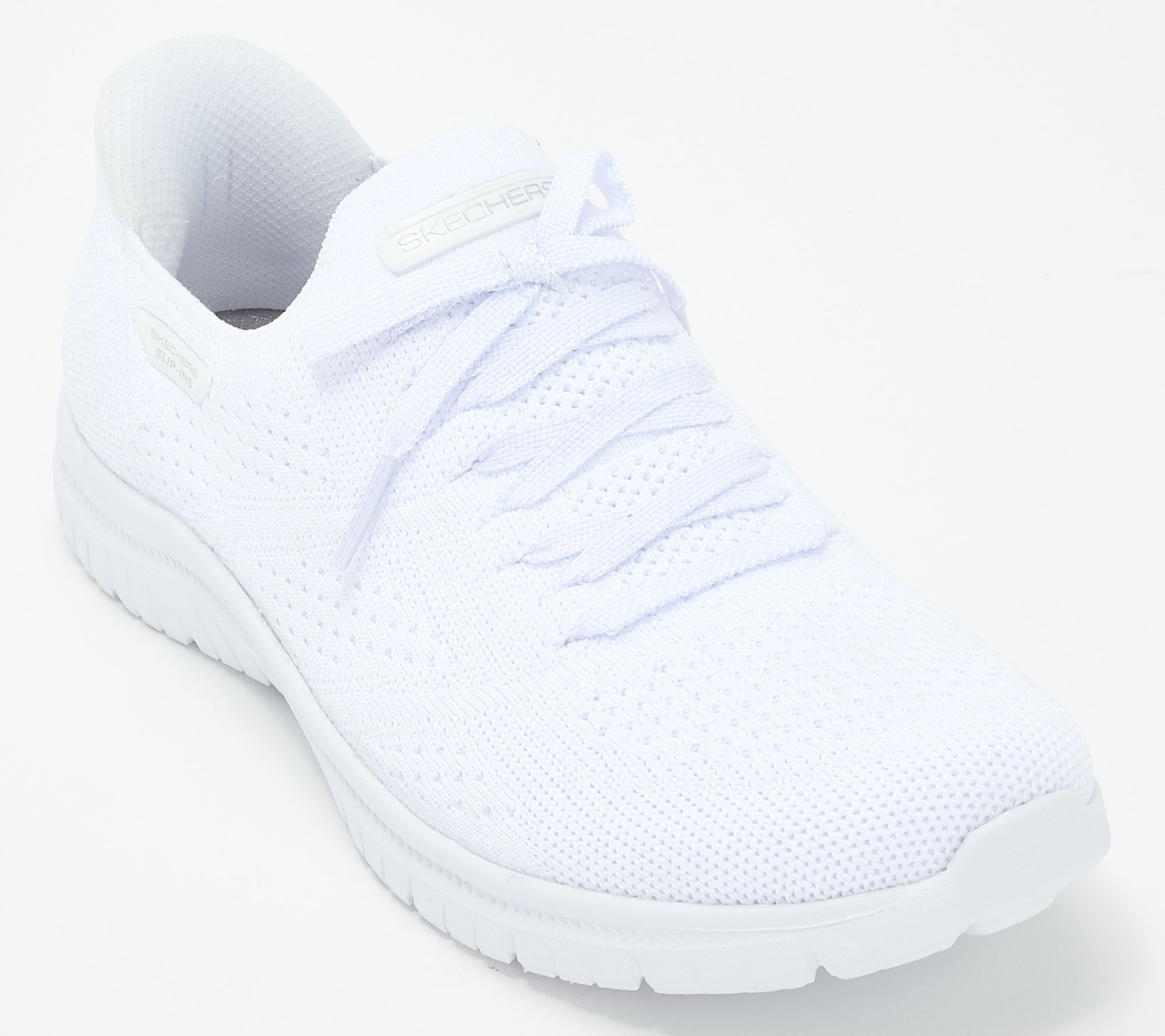 "As Is" Skechers Slip- ins Virtue Knit Fixed Lace Shoes- Flawless