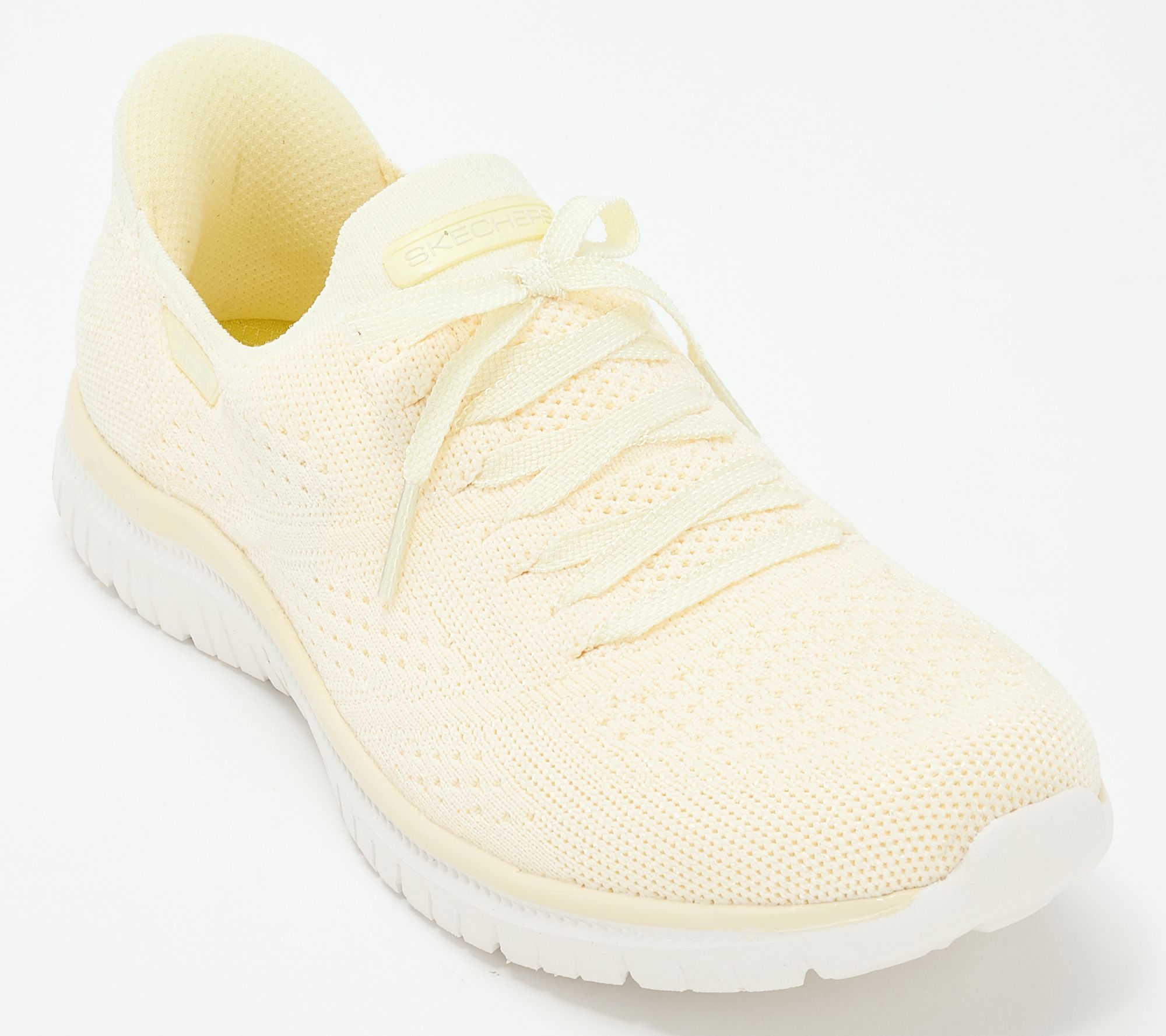 "As Is" Skechers Slip- ins Virtue Knit Fixed Lace Shoes- Flawless