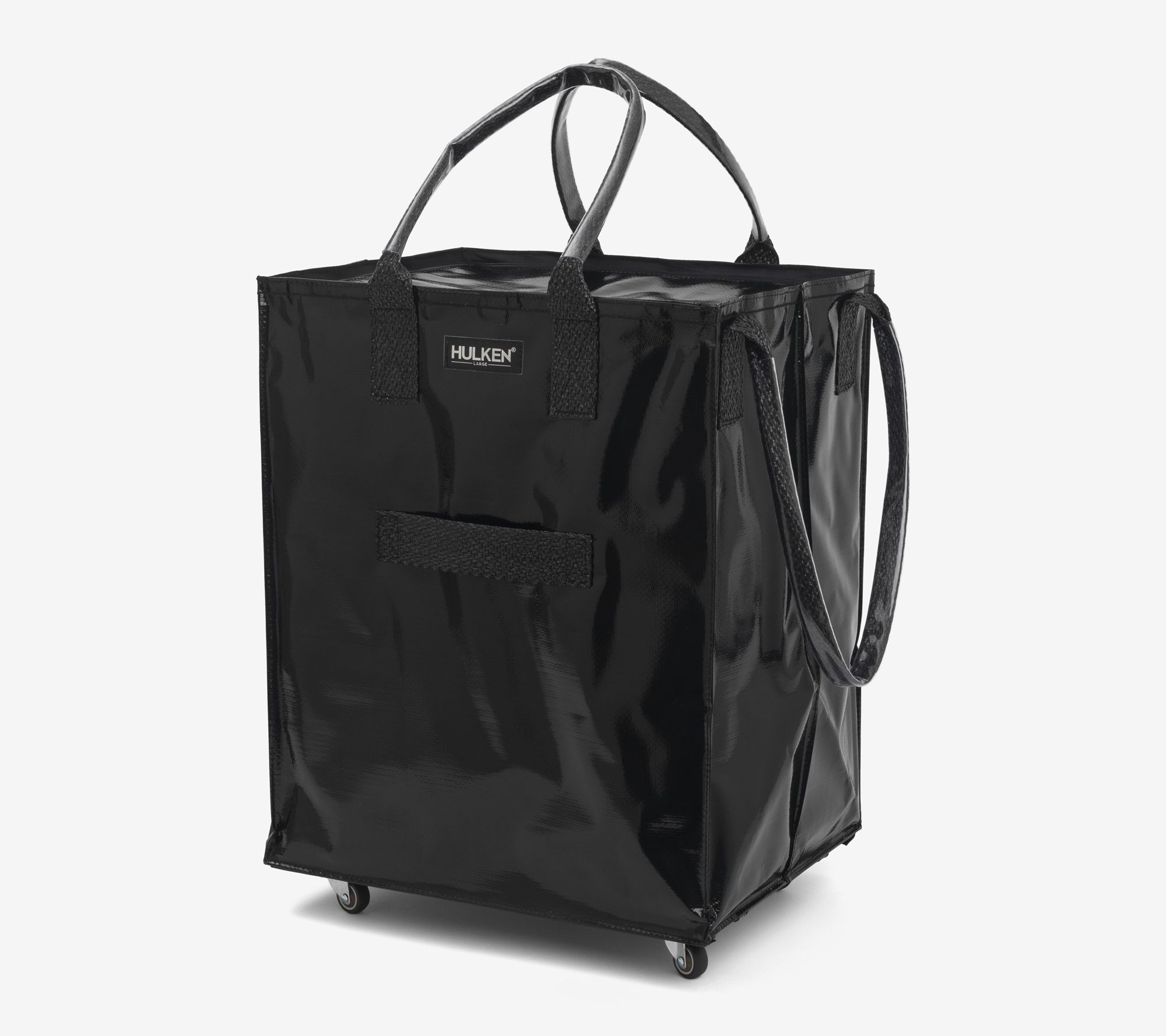 Hulken Large Rolling Tote Bag with Zip Top & Button Closure