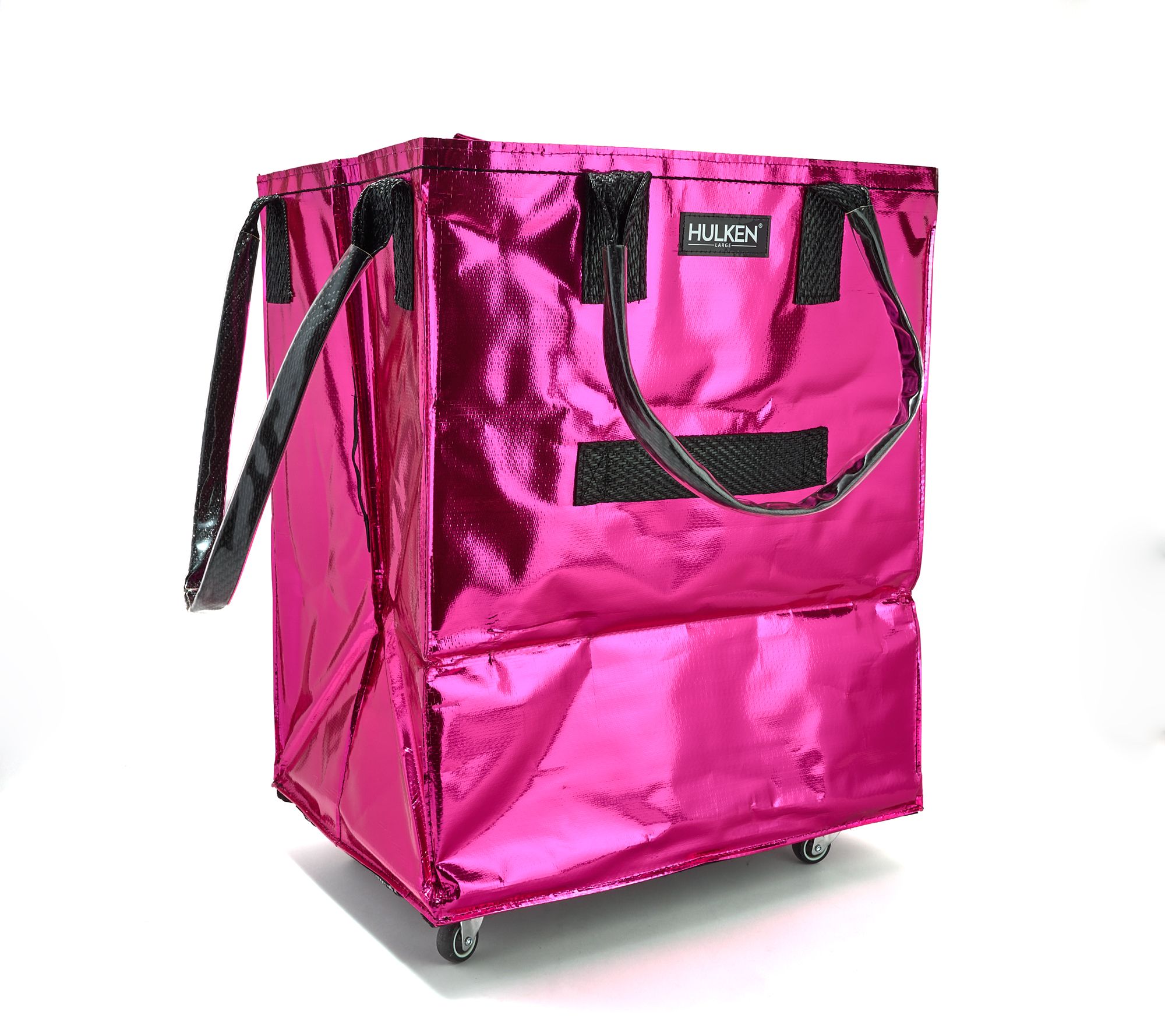 Hulken Large Rolling Tote Bag with Zip Top & Button Closure