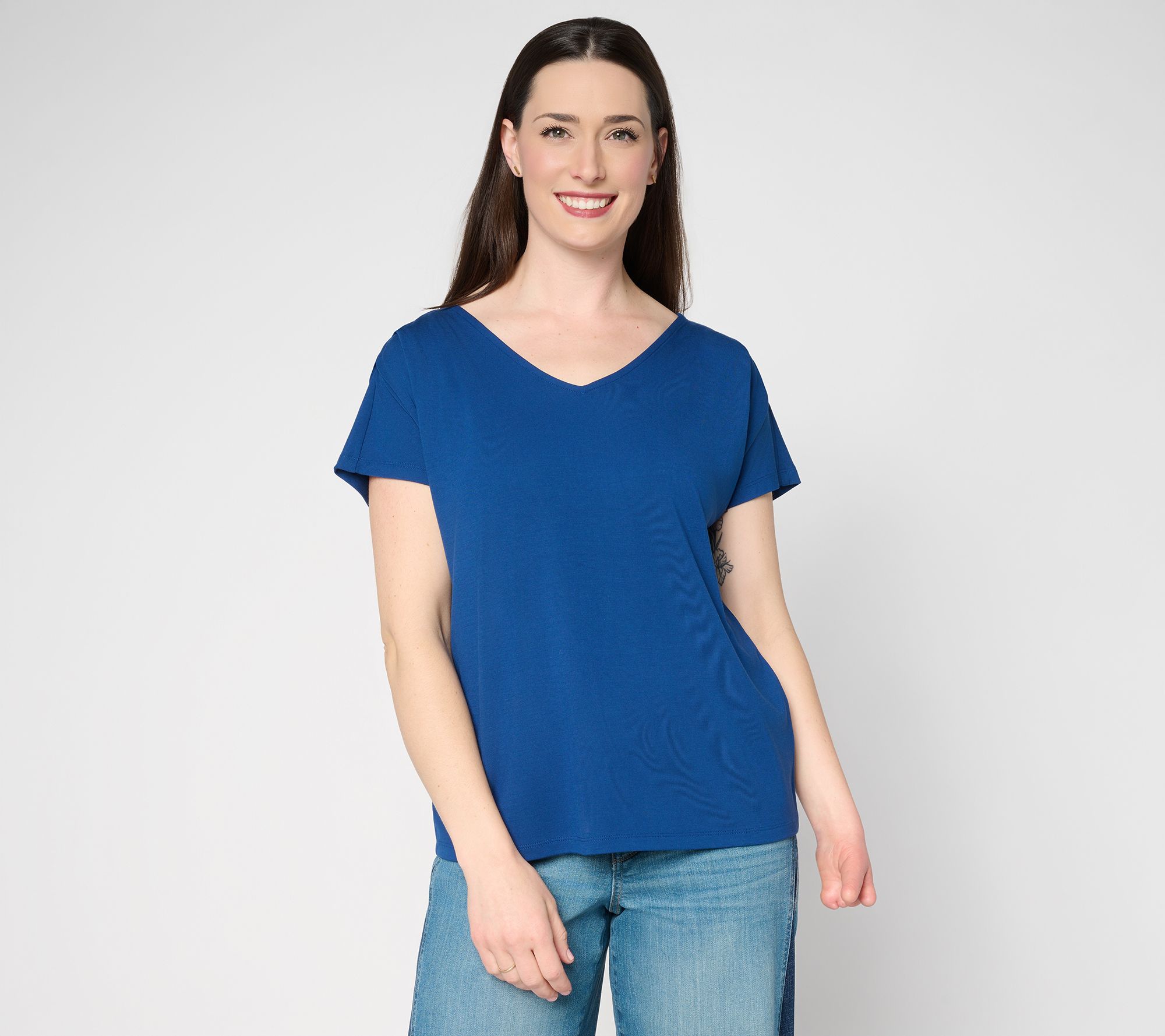 Mally Roncal V-Neck Dolman Sleeve Werk to Werk it Knit Top