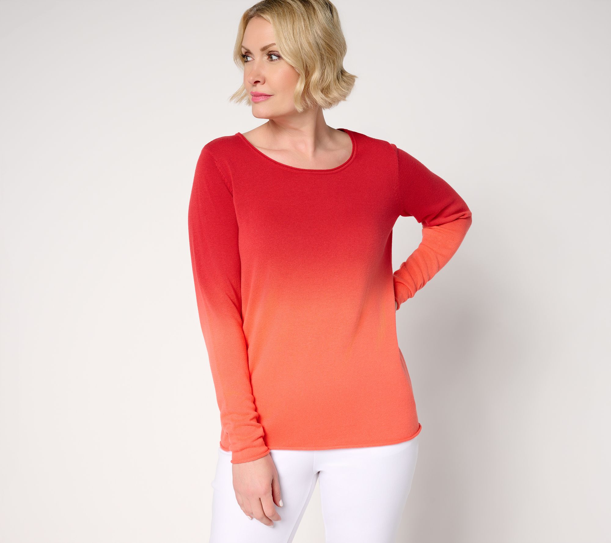 "As Is" Attitudes by Renee 100% Cotton Printed Ombre Sweater