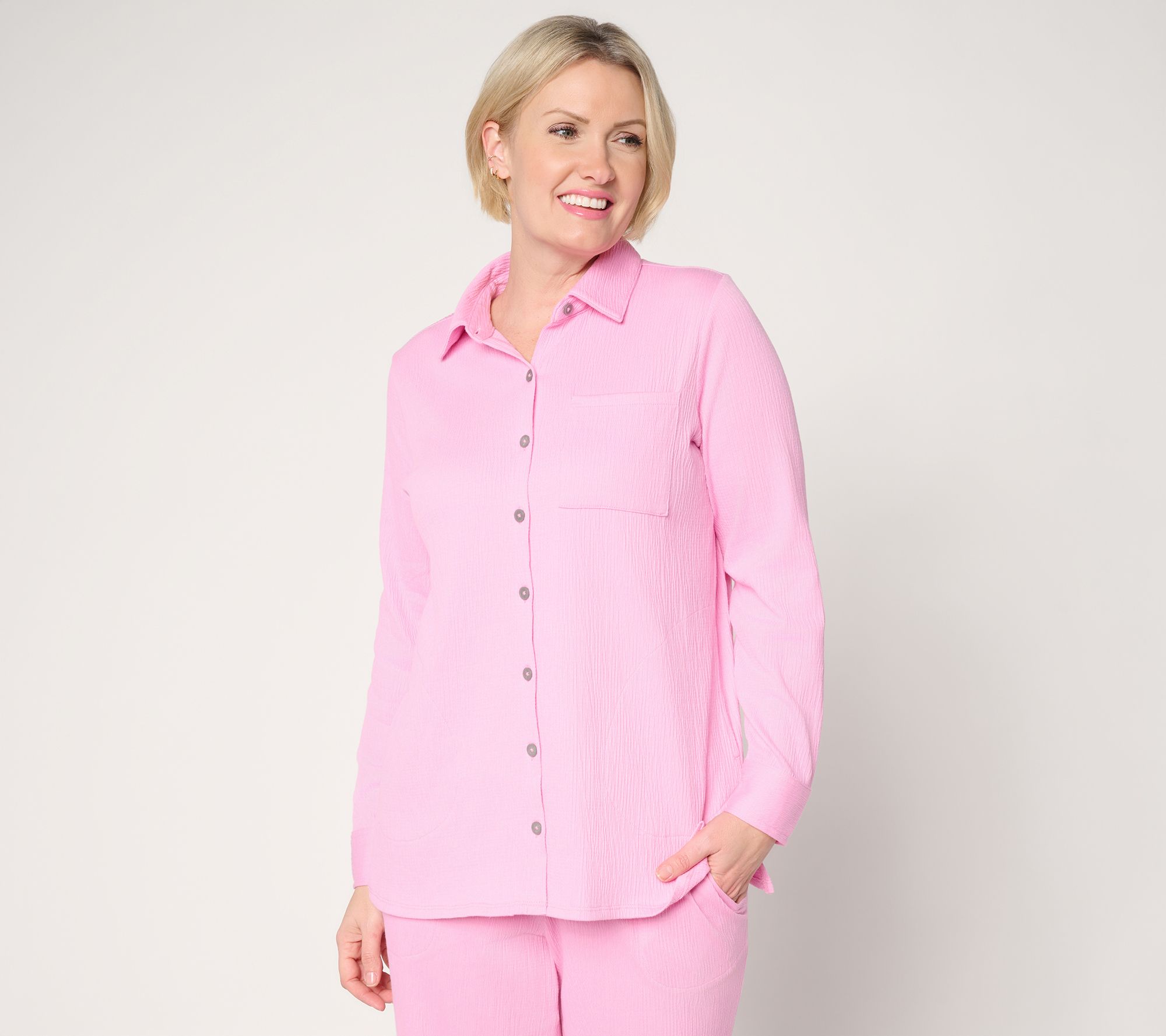 Belle by Kim Gravel Petite Packabelle Big Shirt with Pockets