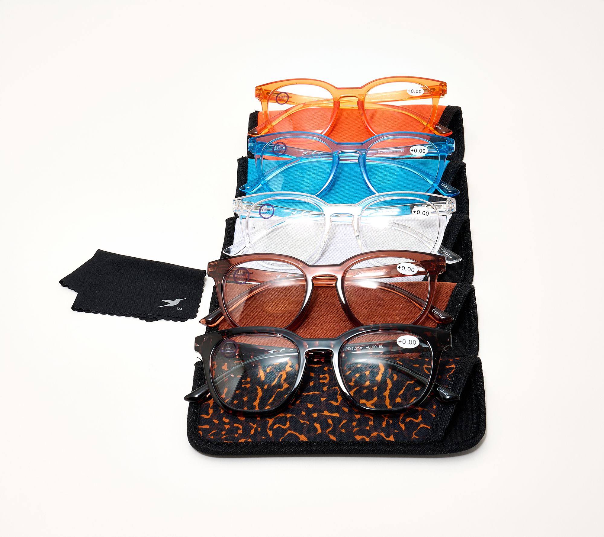 Hummingbird Set of 5 Sedona Road Trip Blue Light Readers, 0-2.5