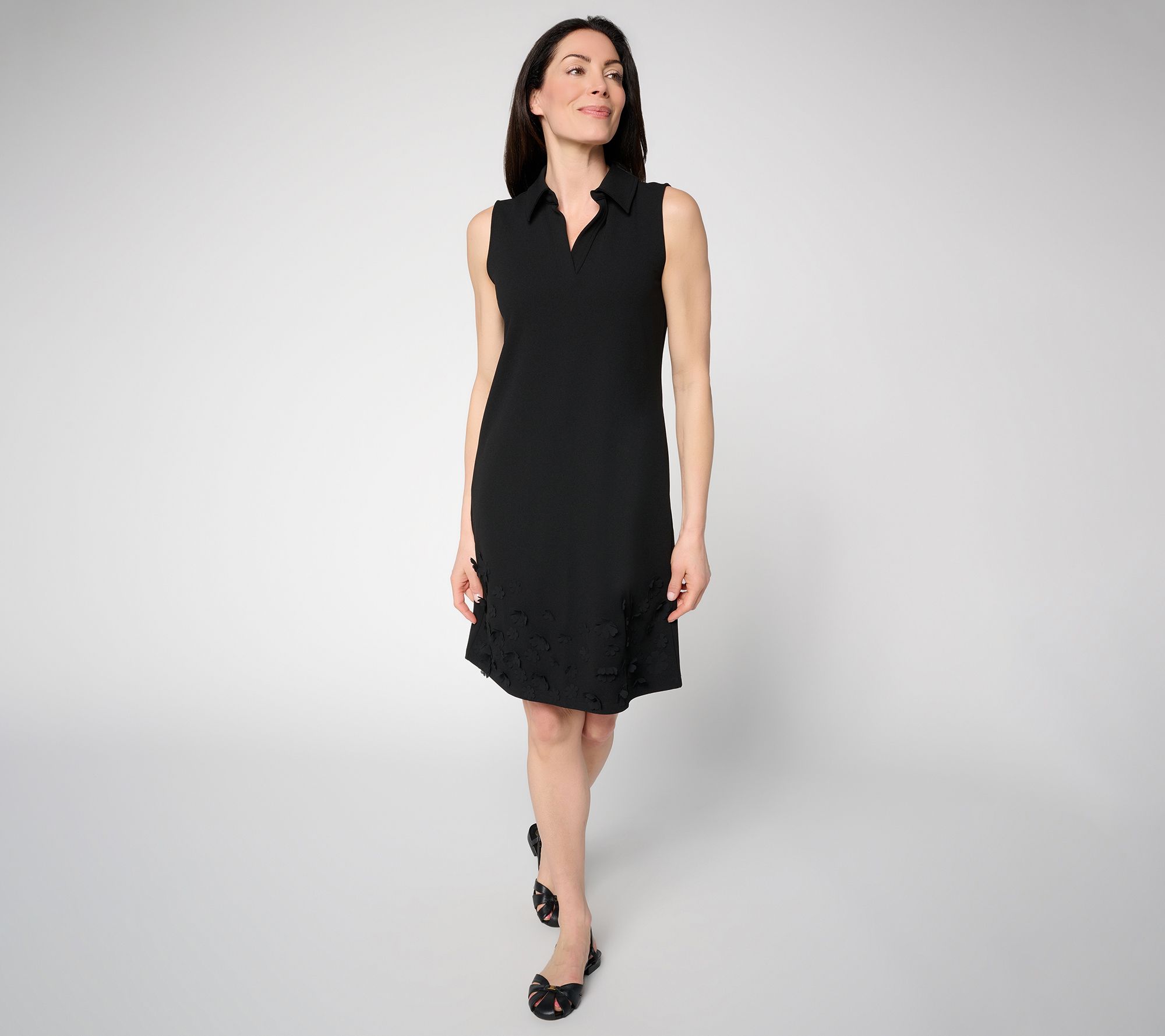  Dennis Basso Petite FLoral Luxe Crepe Sleeveless Dress