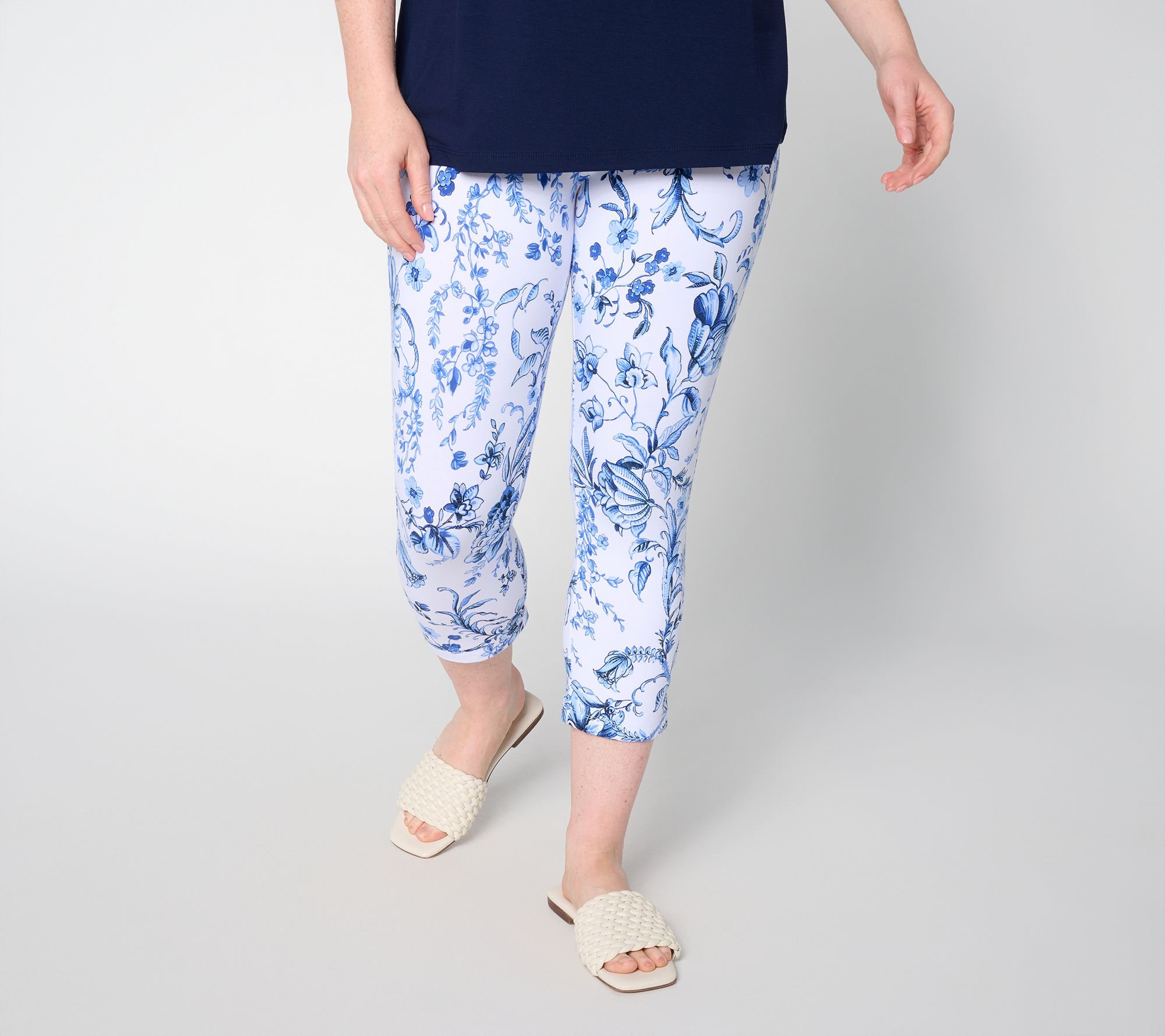 Susan Graver Weekend Regular Premium Stretch Aire Slim Leg Capri Pants