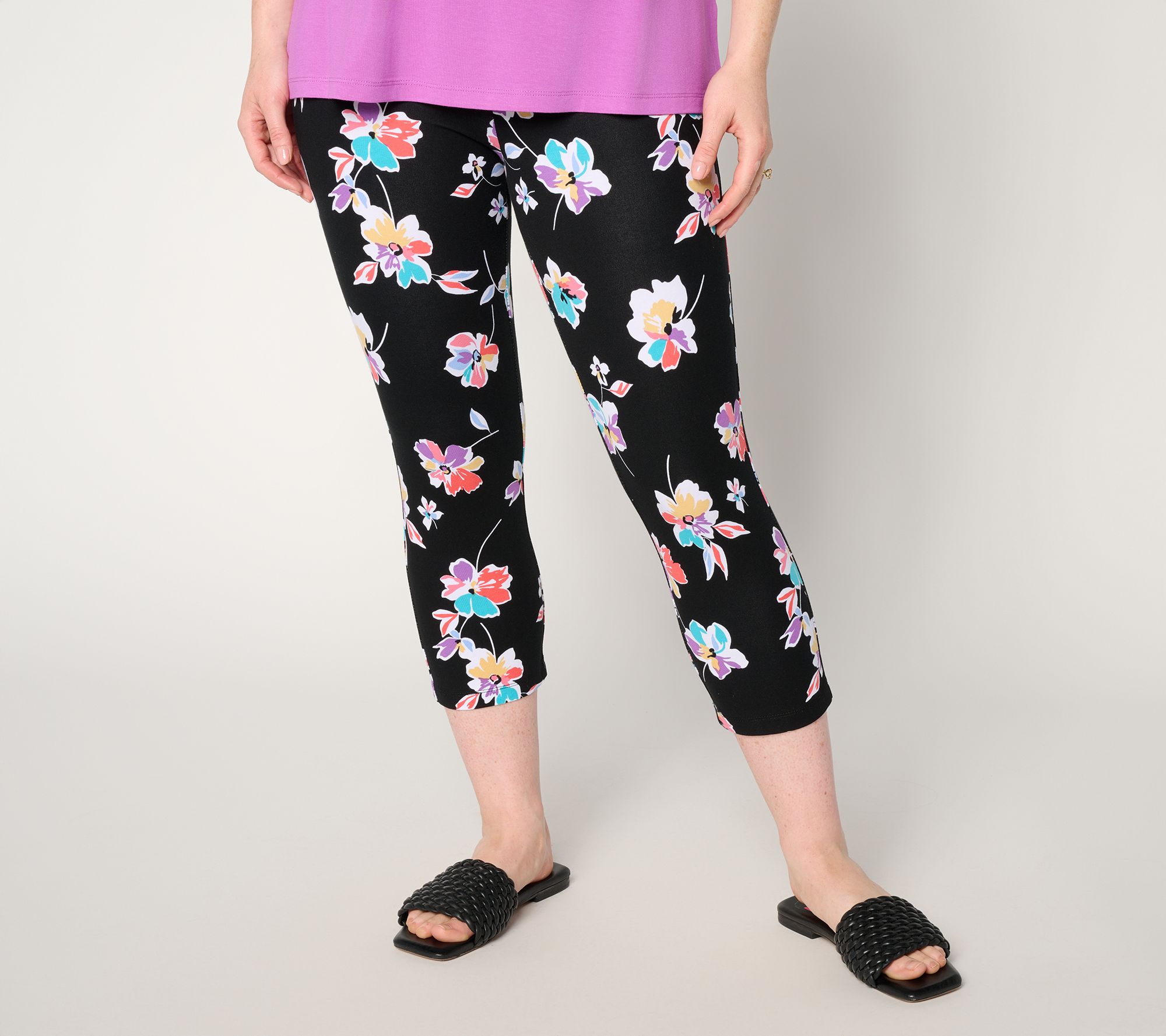 Susan Graver Weekend Regular Premium Stretch Aire Slim Leg Capri Pants