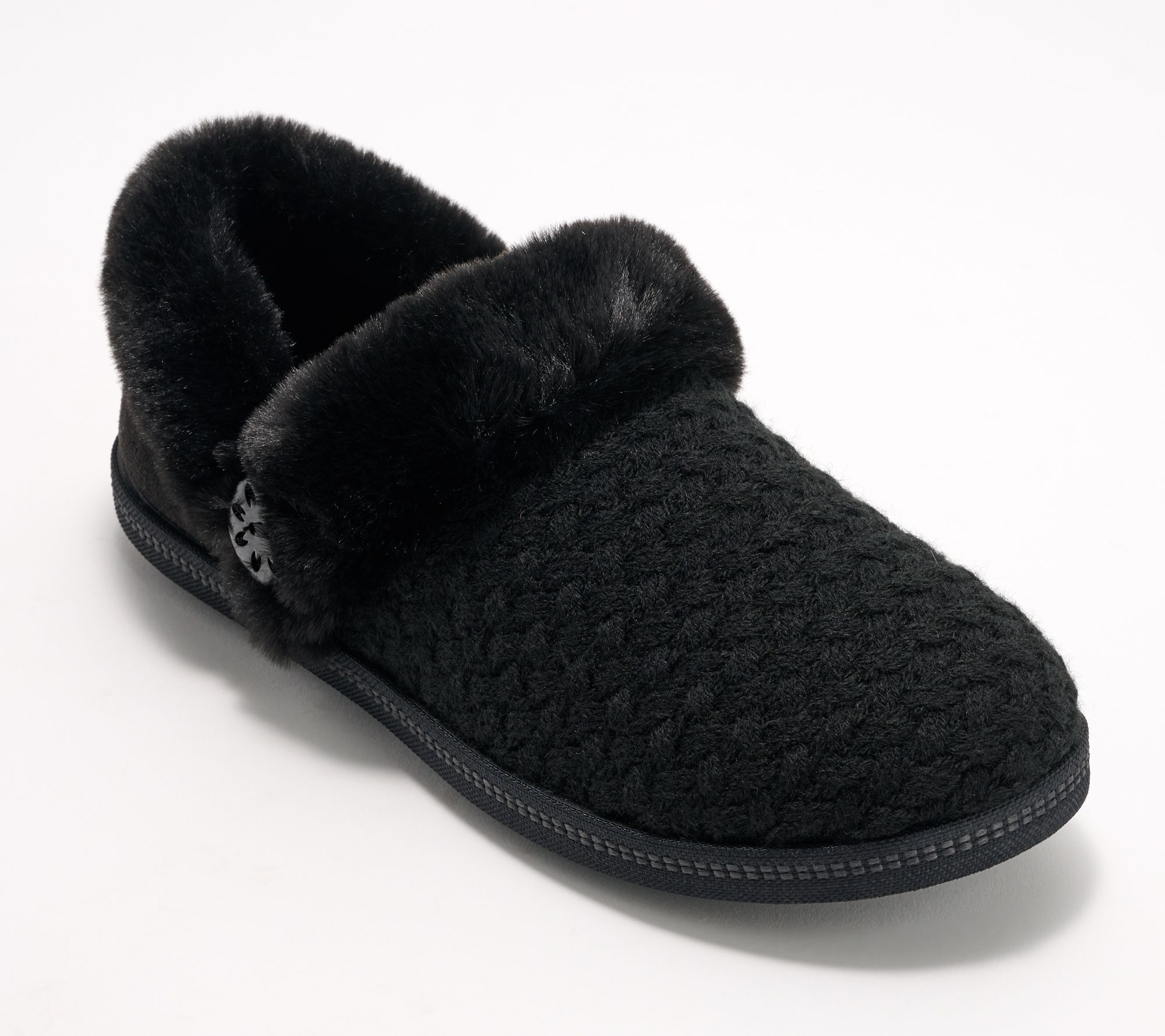 "As Is" Skechers Cozy Campfire Vegan Quilted Knit Slippers-Frosty