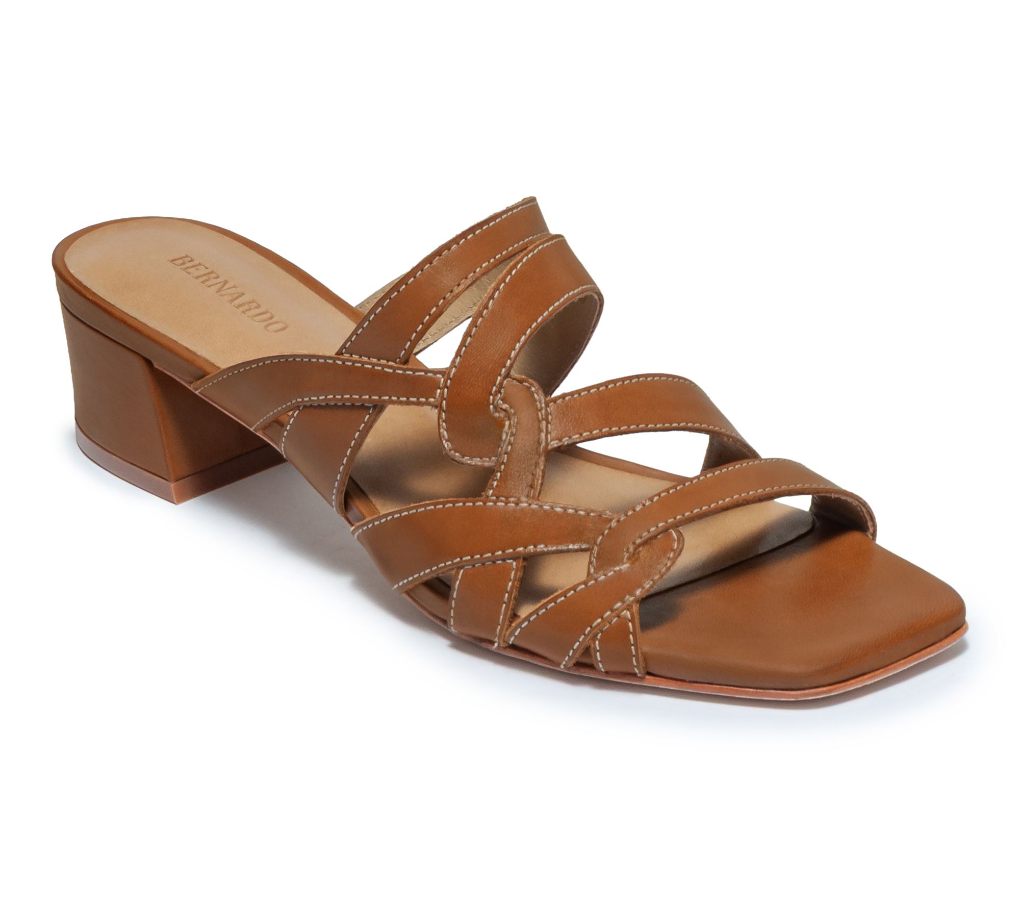 Bernardo Low Heel Leather Sandal - Johanne