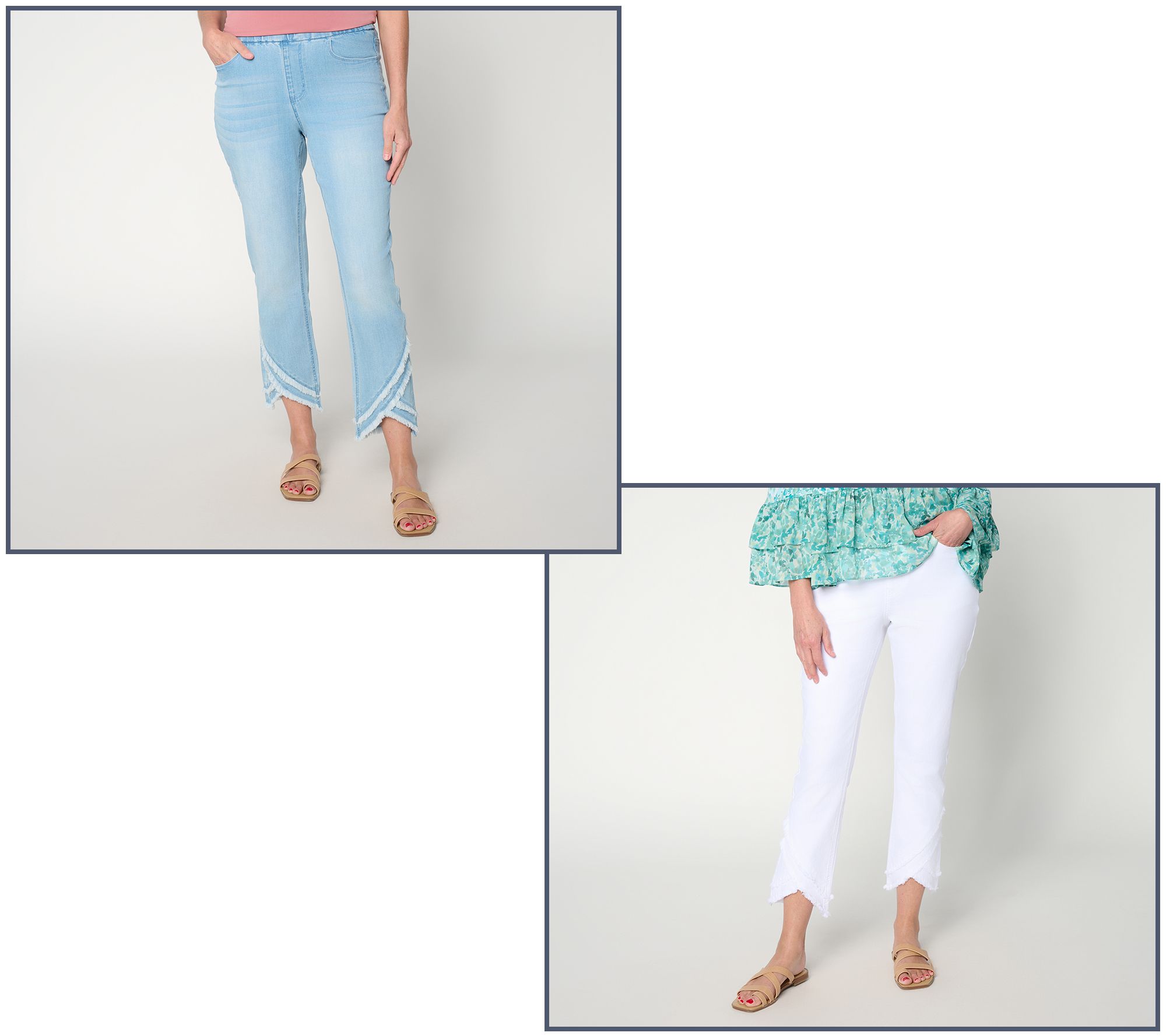 Susan Graver Stretch Denim Slim Leg Jean with Tulip Hem - QVC.com