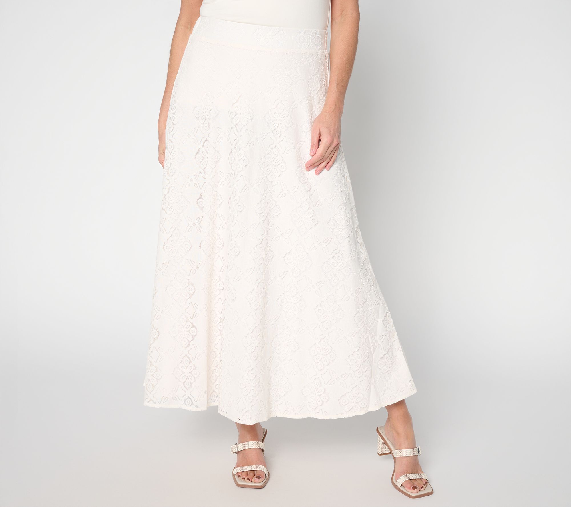 "As Is" BEAUTIFUL by Lawrence Zarian Petite Lace Pull On Skirt
