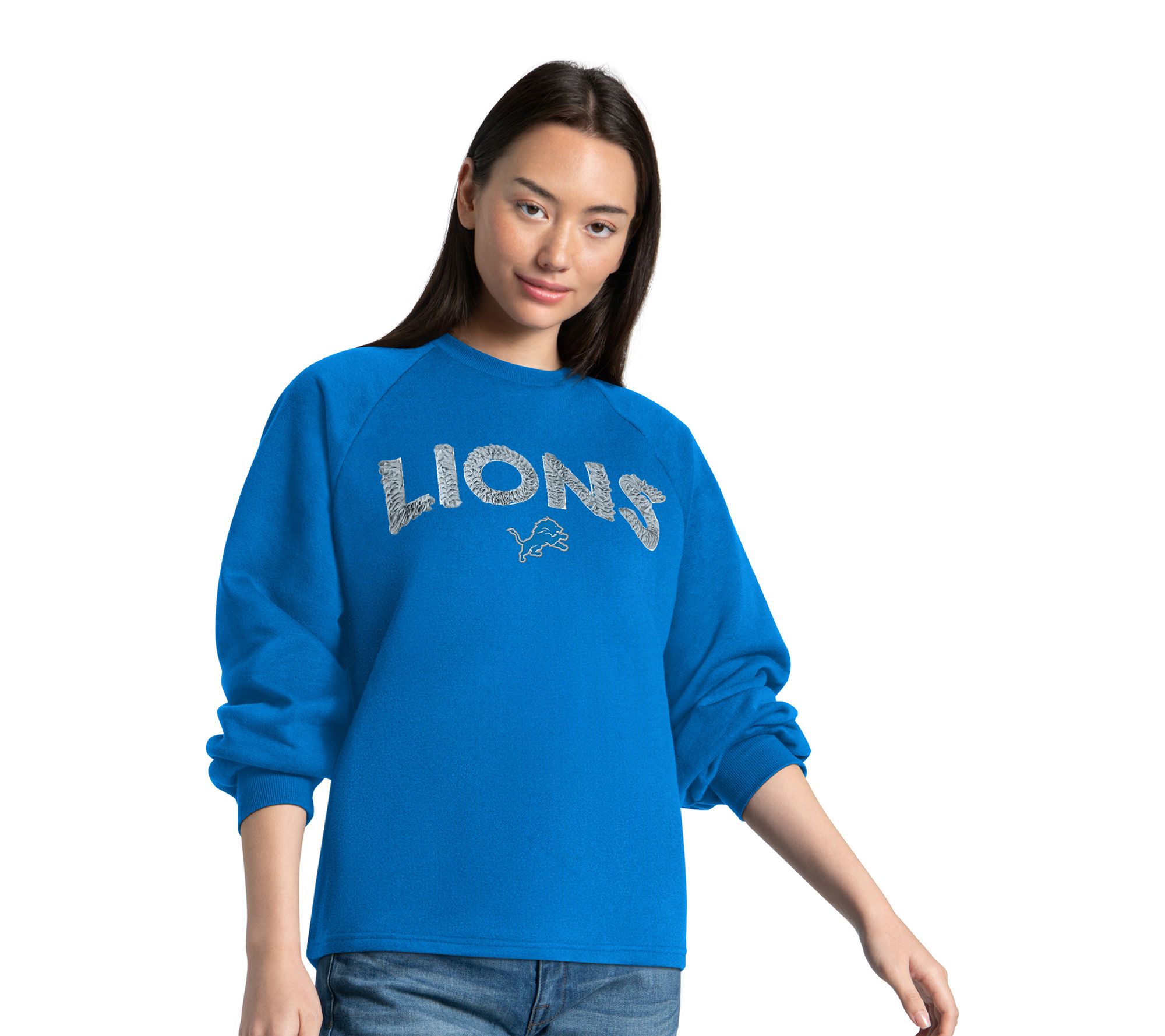 NFL Officially Licensed Women's Ribbon Crewneck Fleece Pullover