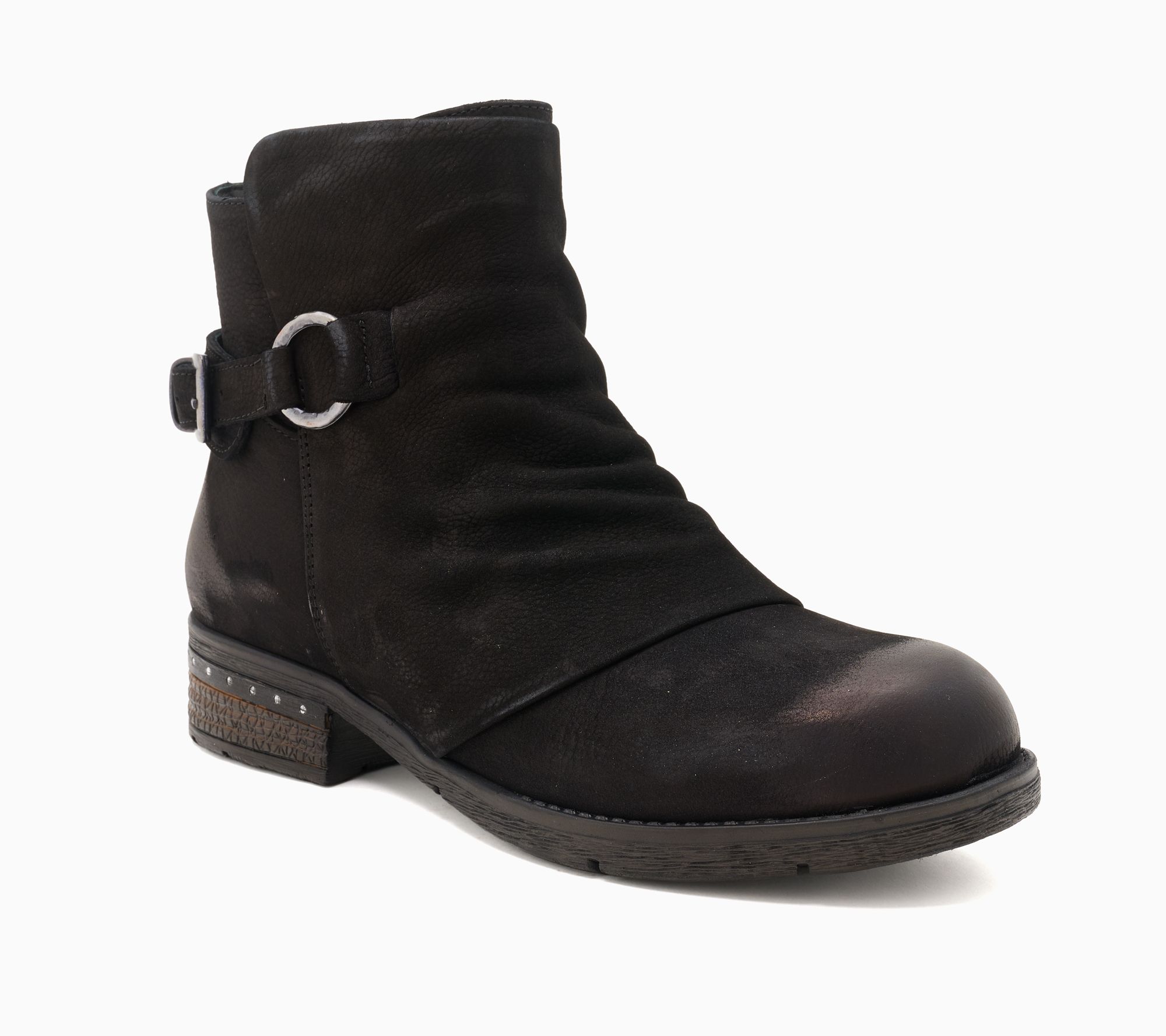 Miz Mooz Ruched Nubuck Moto Ankle Boots - Aura