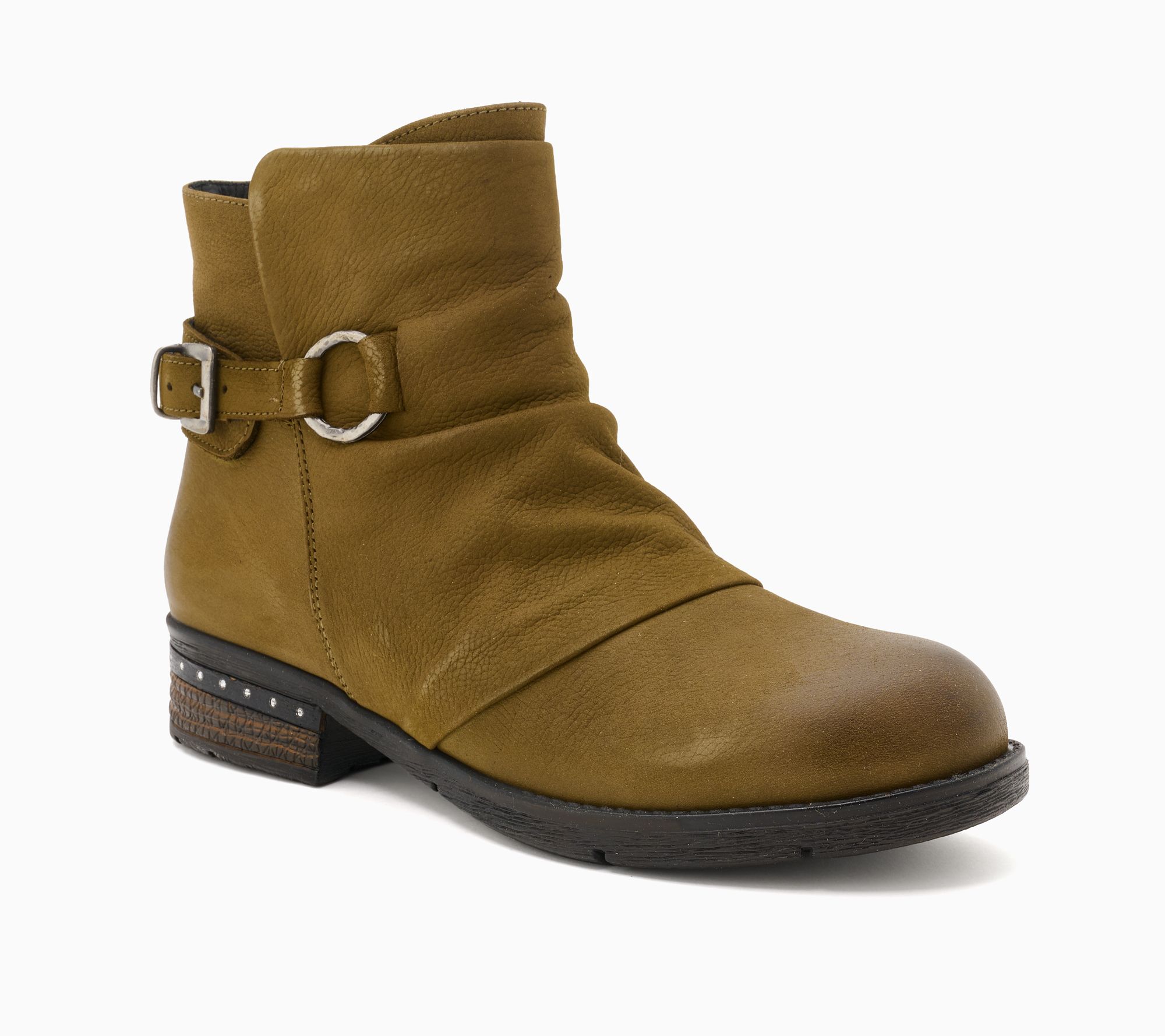 Miz Mooz Ruched Nubuck Moto Ankle Boots - Aura