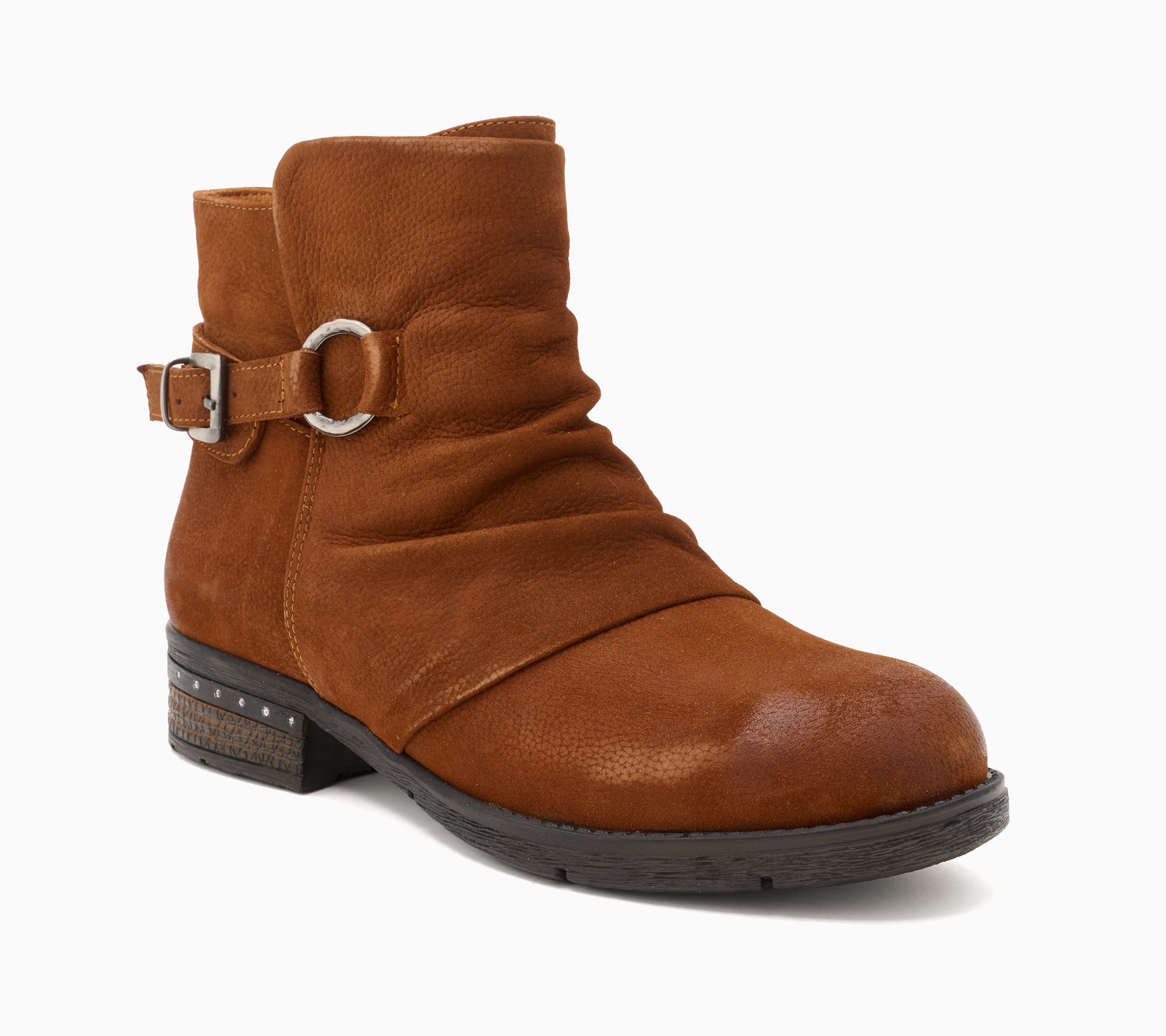 Miz Mooz Ruched Nubuck Moto Ankle Boots - Aura