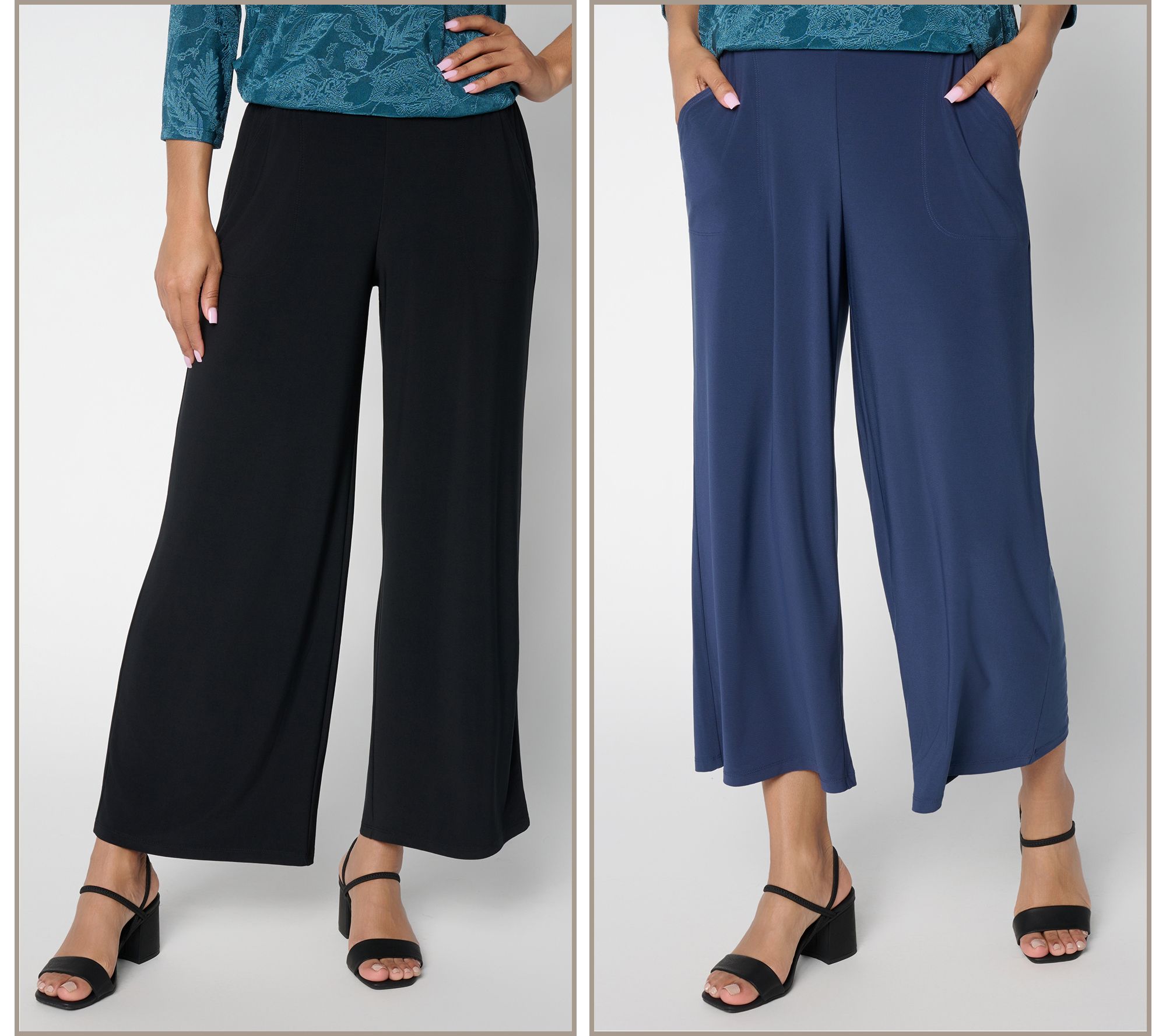 "As Is" Women with Control Renee Petite Set of 2 Ankle and Crop Pants