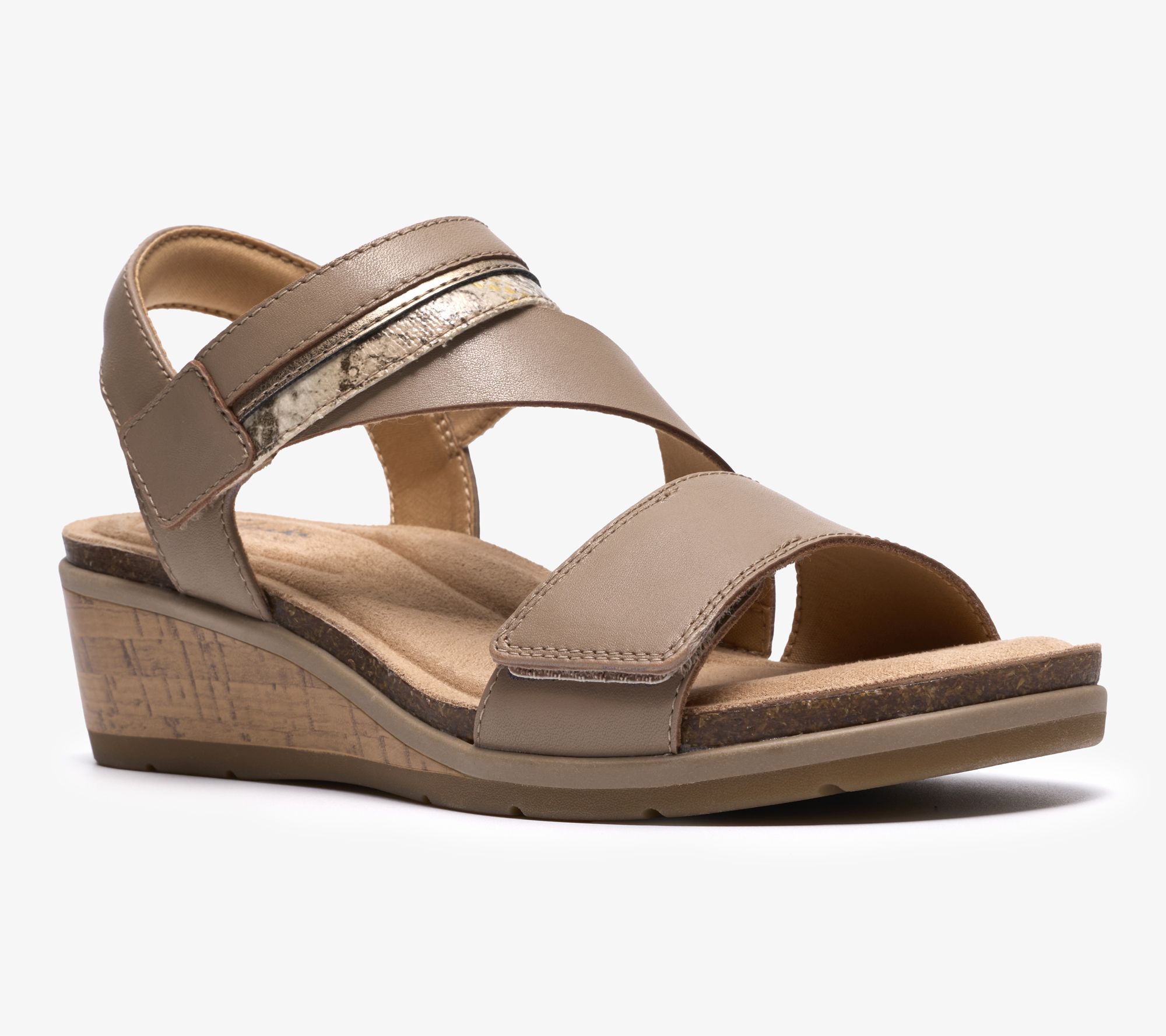 "As Is" Clarks Collection Leather Wedges -Kacha Wave