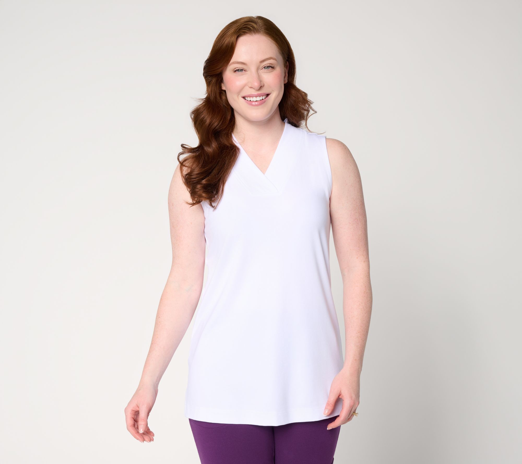 "As Is" Denim & Co. Essentials Regular So Soft Jersey V-Neck Tunic