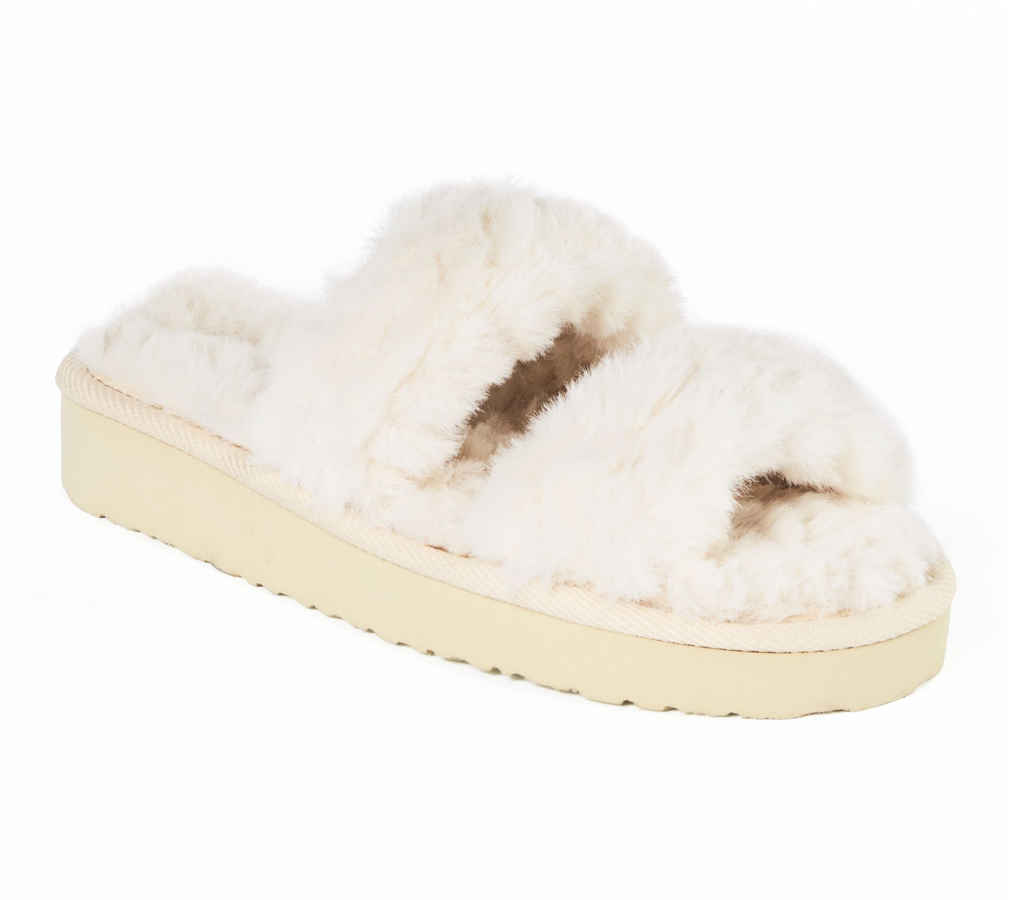 Minnetonka Women's Teddy Two Band Faux Fur Slippers