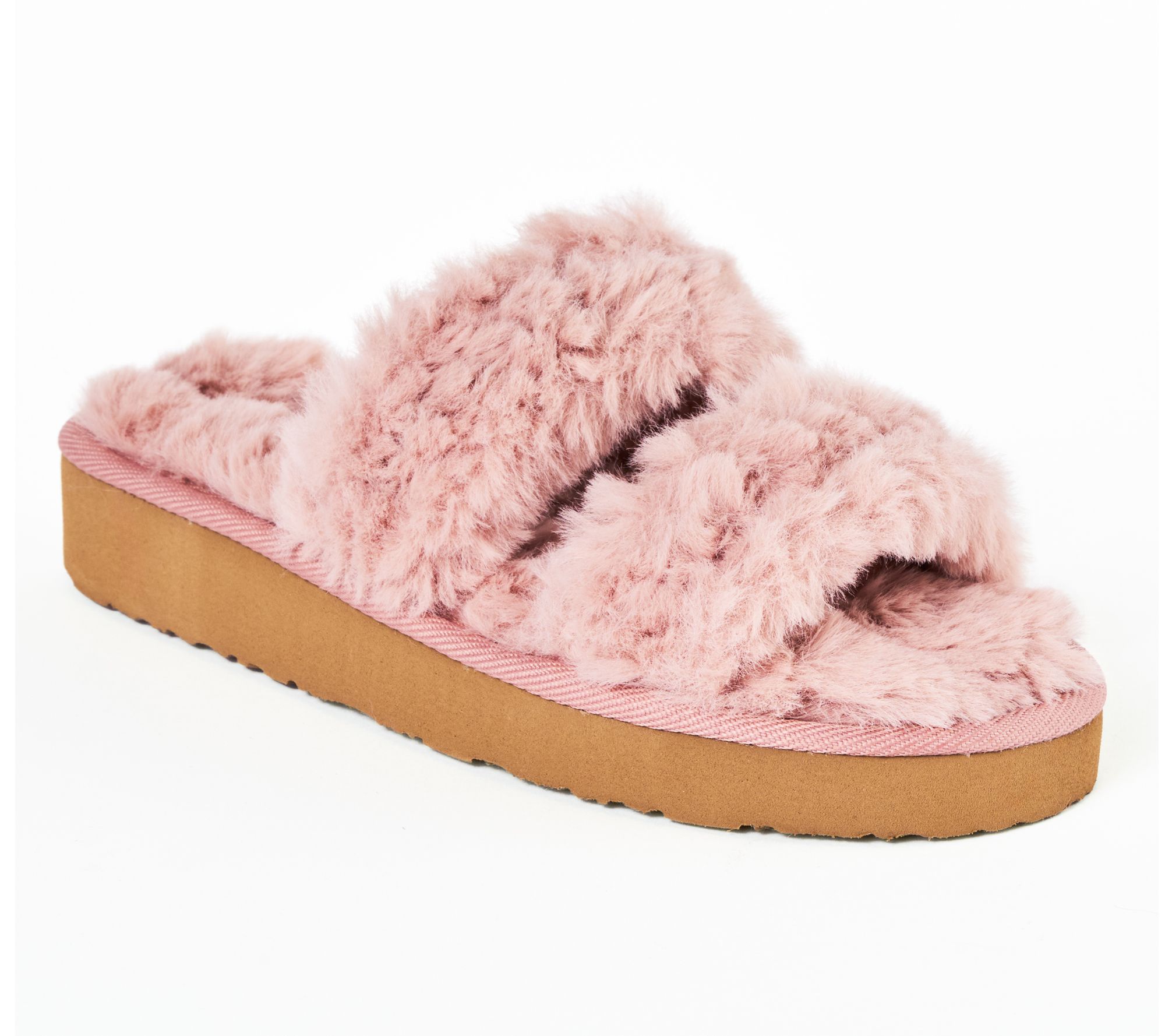 Minnetonka Women's Teddy Two Band Faux Fur Slippers