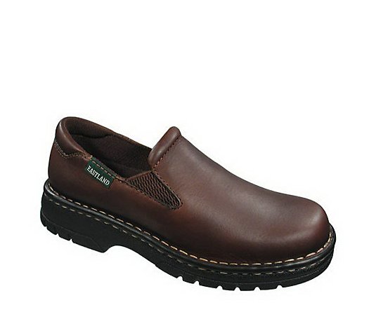 Eastland WomLeather Slip-ons with Lug Sole - Newport Brown
