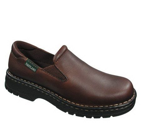 Eastland WomLeather Slip-ons with Lug Sole - Newport Brown