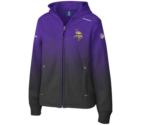 NFL Minnesota Vikings Women's Ascent Full Zip Hooded Fleece 