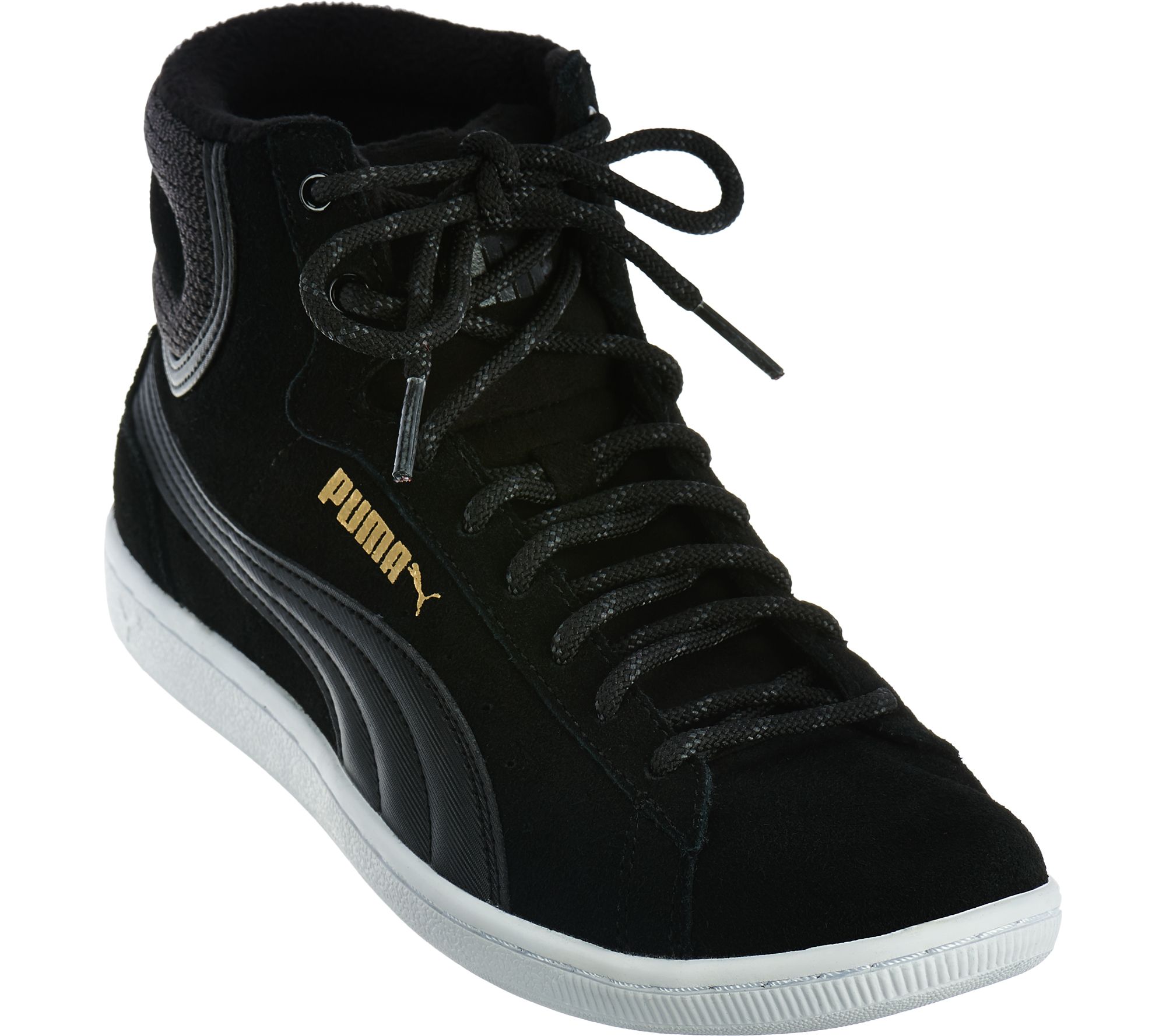 PUMA Suede Hightop Lace-up Sneakers - Vikky Mid - Page 1 — QVC.com