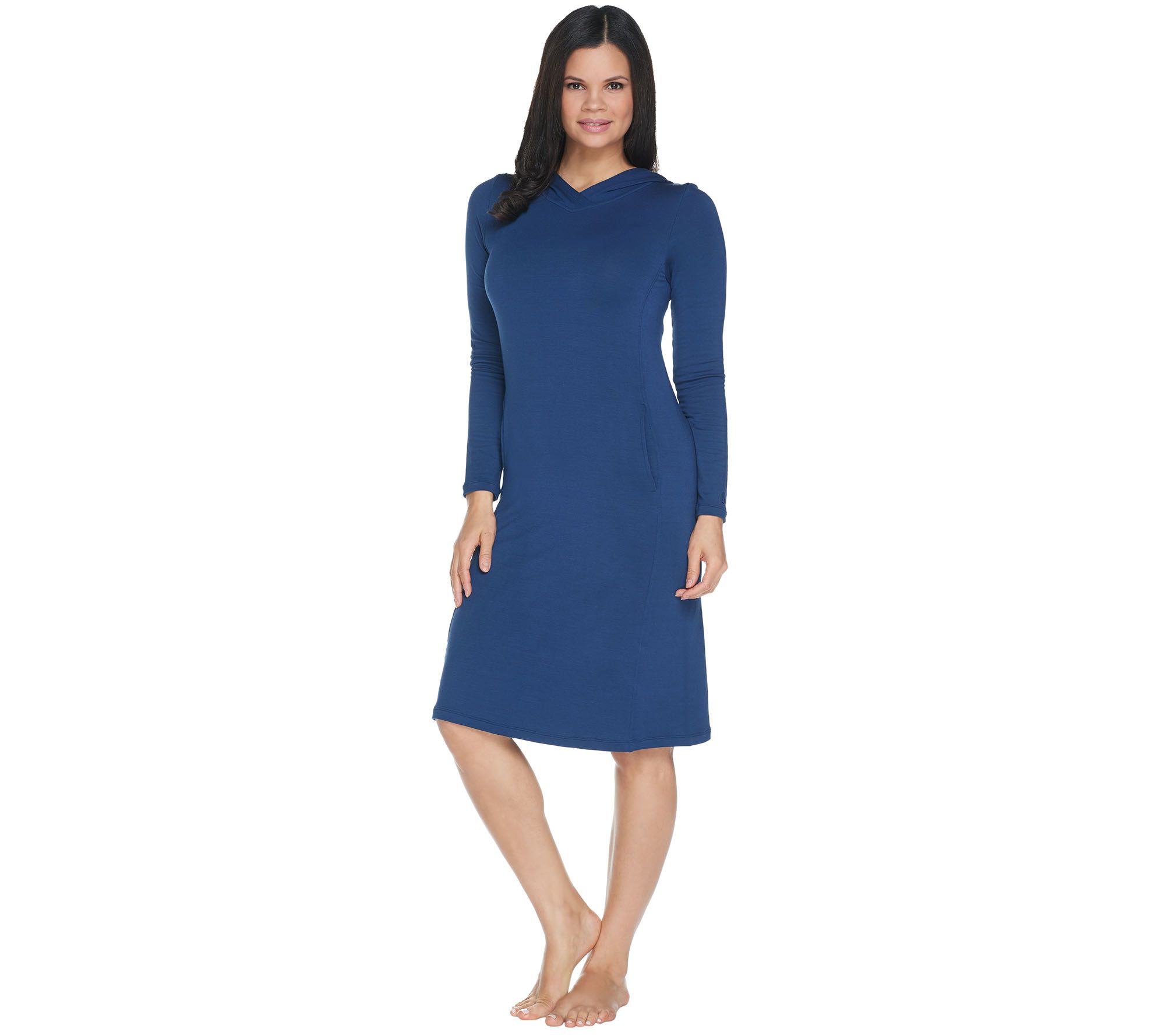 Cuddl Duds Ultra Soft Comfort Swing Dress with Hood