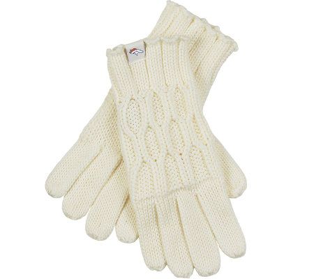 NFL Denver Broncos Women's Cream Knit Gloves 